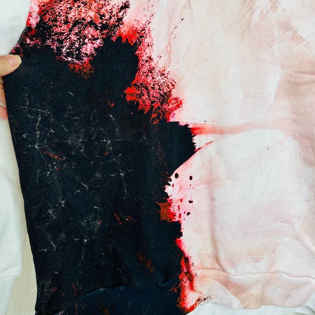 Alexander McQueen Alexander McQueen White Red Print Cotton Sweatshirt 46 / 12 Size XL / US 12-14 / IT 48-50 - 4 Thumbnail