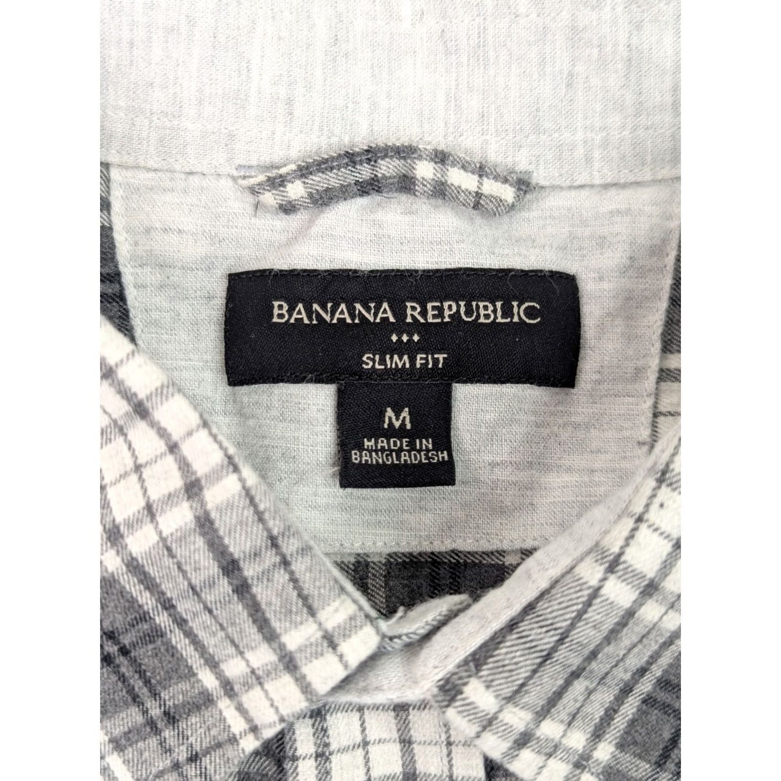 Banana Republic Banana Republic Black White Plaid Cotton Flannel Button Shirt Men M Slim Fit Size US M / EU 48-50 / 2 - 3 Thumbnail