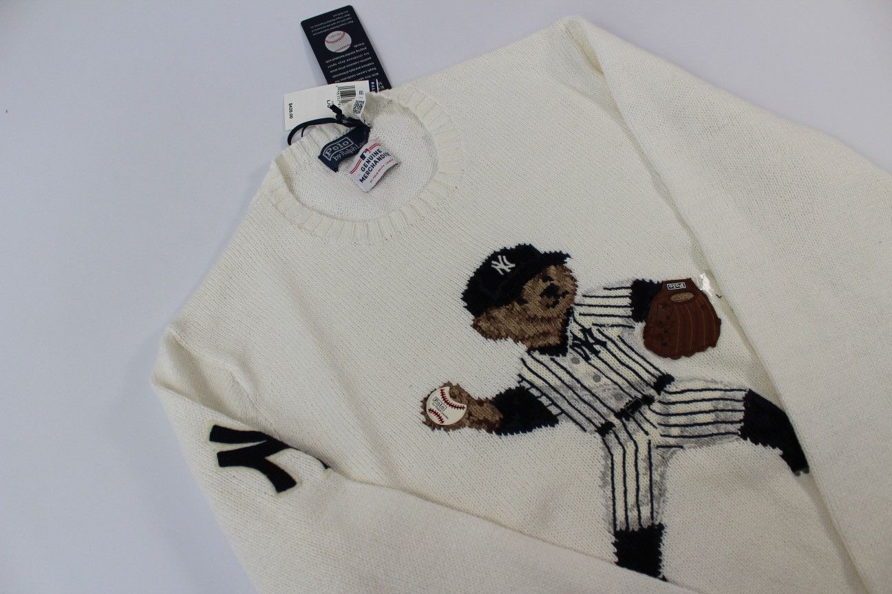 Polo Ralph Lauren Polo Ralph Lauren Yankees Bear Sweater Size US L / EU 52-54 / 3 - 10 Thumbnail