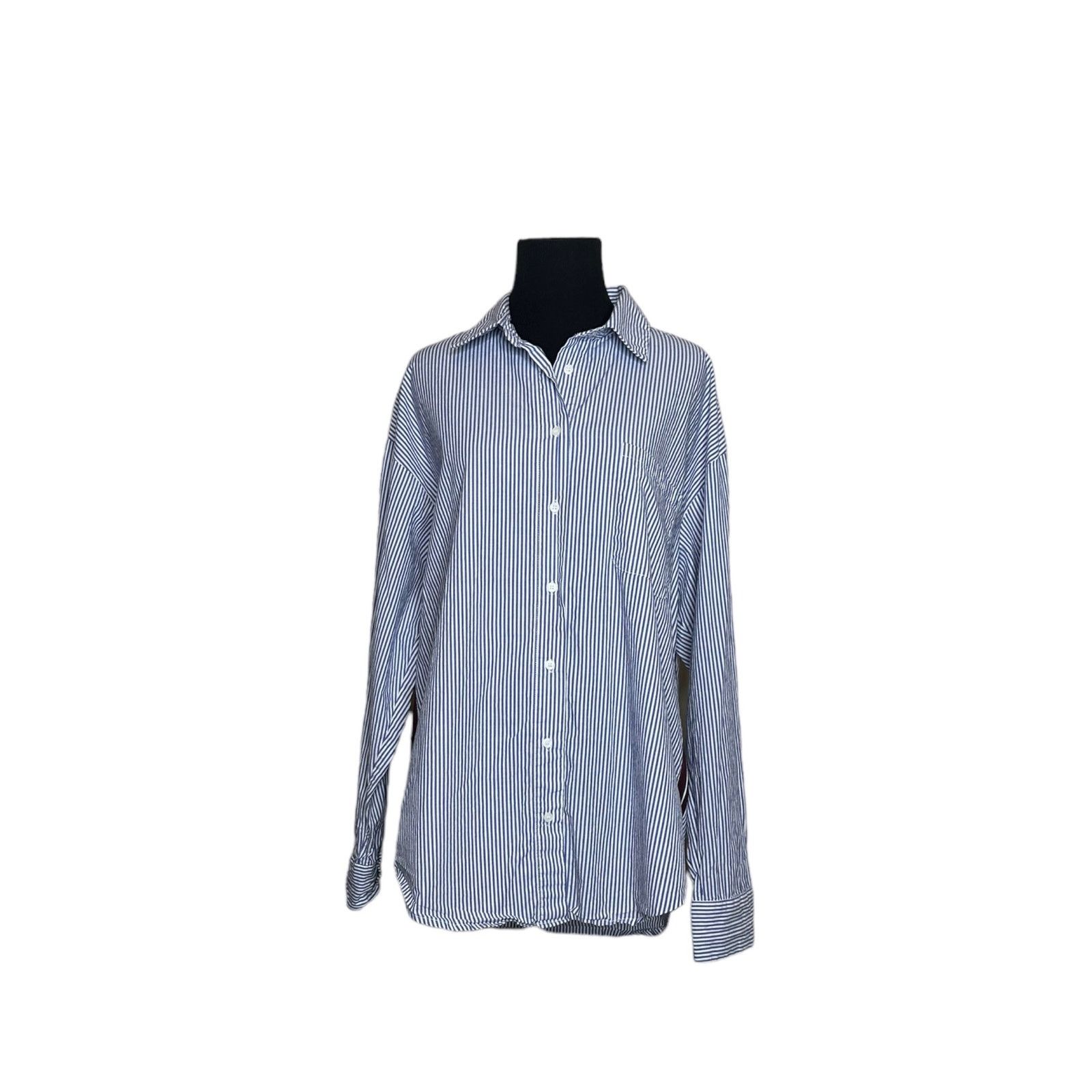 Forever 21 Forever 21 striped long sleeves button shirt size Large Size L / US 10 / IT 46 - 1 Thumbnail