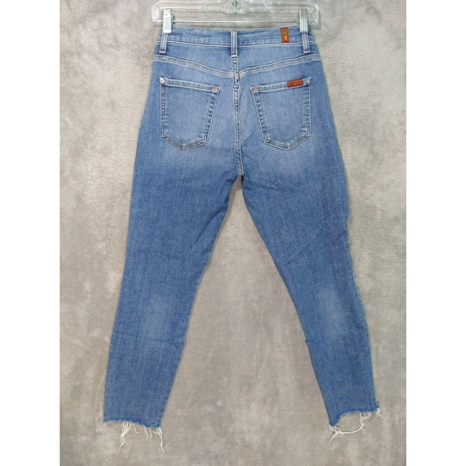 7 For All Mankind 7 For All Mankind Jeans Womens 26 Blue Denim Side Striped Ankle Skinny Stretch Shirt? Size 26" / US 2 / IT 38 - 2 Thumbnail