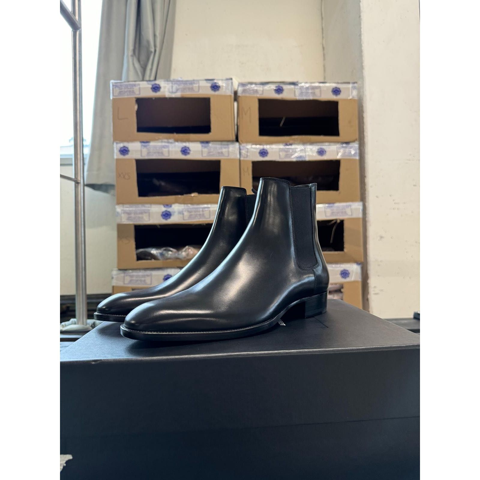 Saint Laurent Paris o1alsimx924 41440 Type C Leather Boots in Black Size US 9 / EU 42 - 13 Thumbnail