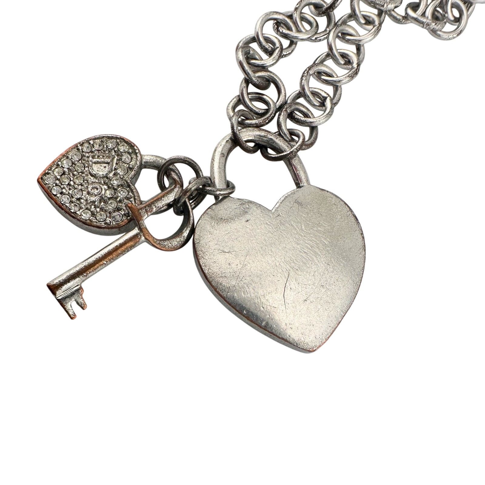 Dior Christian Dior Silver Hear and Key Charm Bracelet Size ONE SIZE - 4 Thumbnail