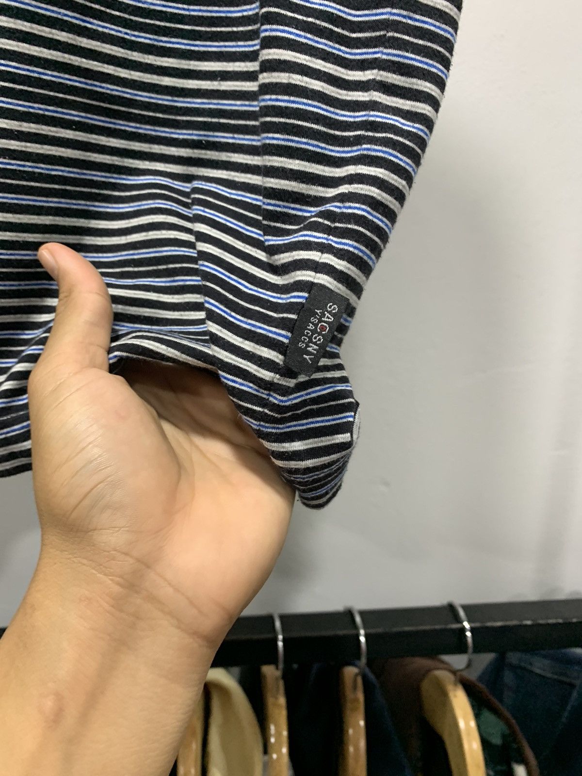 Designer × Y's × Yohji Yamamoto Sacsny Y’saccs Stripes Henley Shirt Size US L / EU 52-54 / 3 - 5 Thumbnail