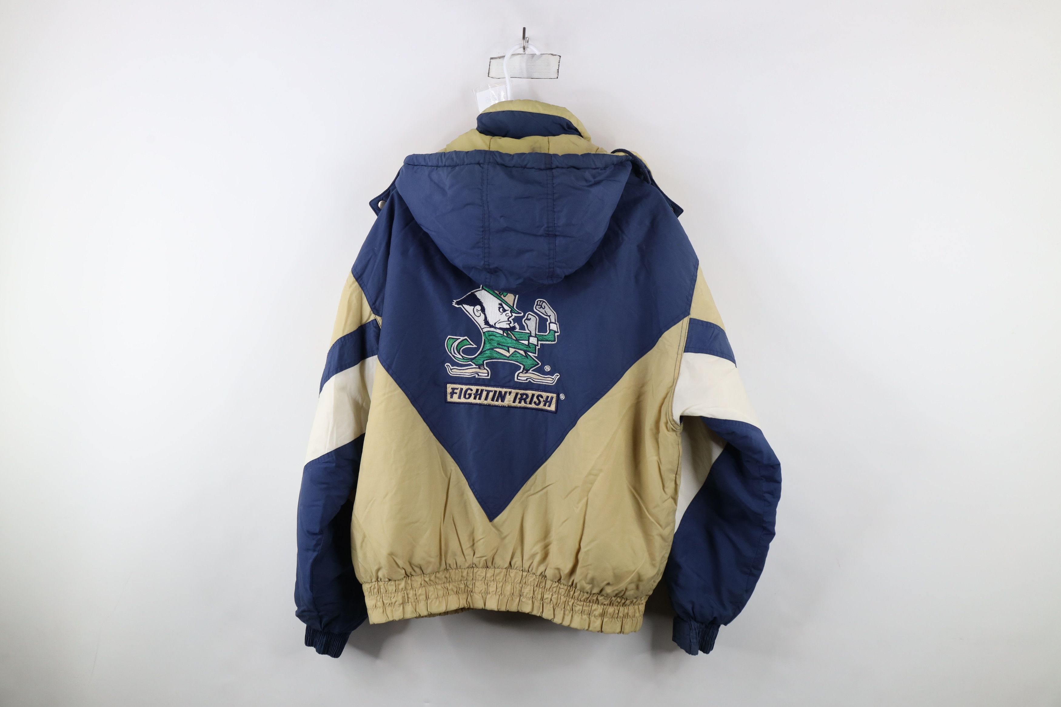 Vintage Vintage 90s Notre Dame University Hooded Puffer Jacket Size US L / EU 52-54 / 3 - 14 Thumbnail