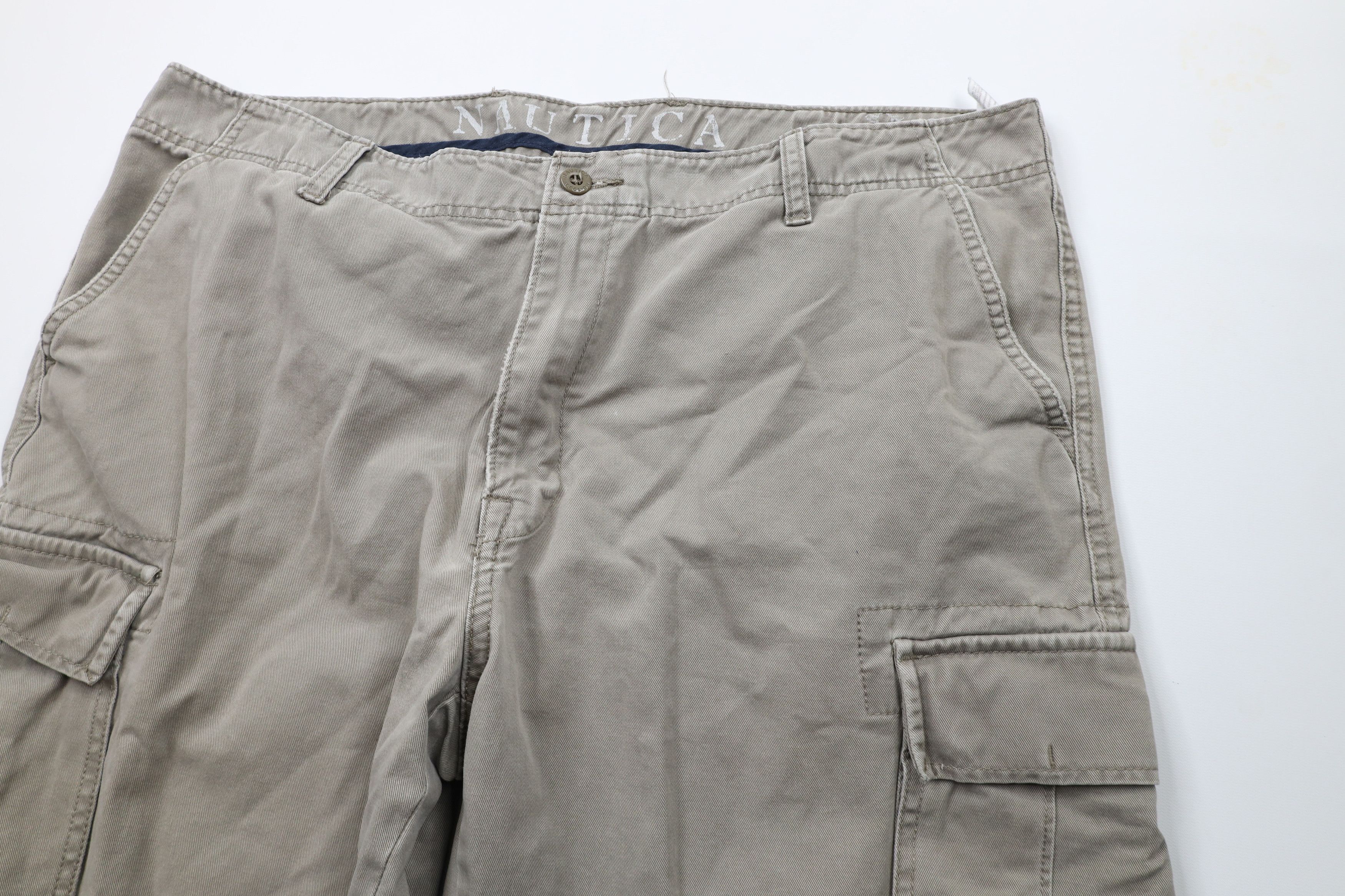 Nautica × Vintage Vintage 90s Nautica Baggy Fit Wide Leg Cargo Pants Beige Size US 40 / EU 56 - 8 Thumbnail