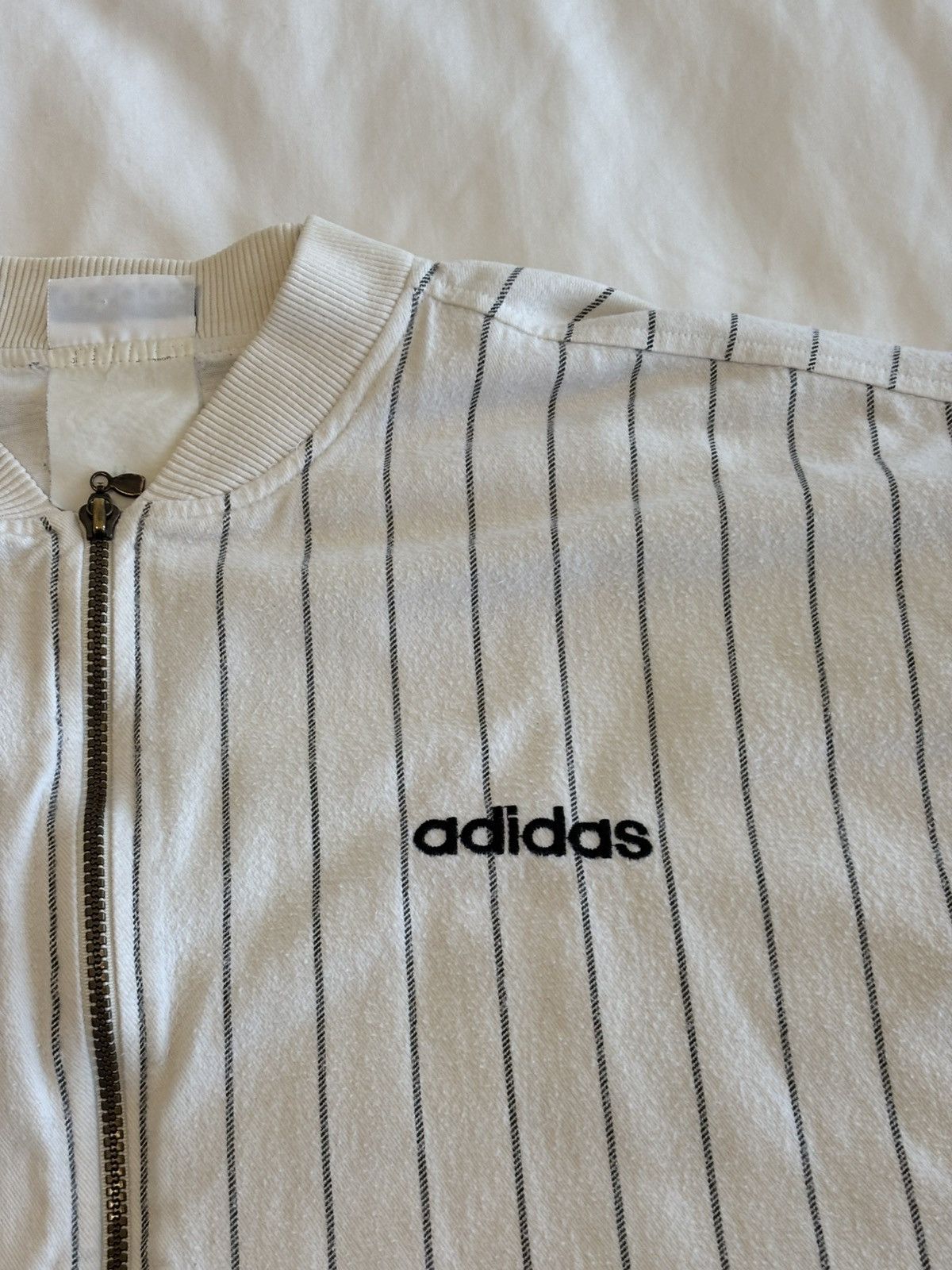 Adidas × Vintage Vintage Adidas Pinstripe Jacket 80’s/90’s Vintage Size US L / EU 52-54 / 3 - 5 Thumbnail