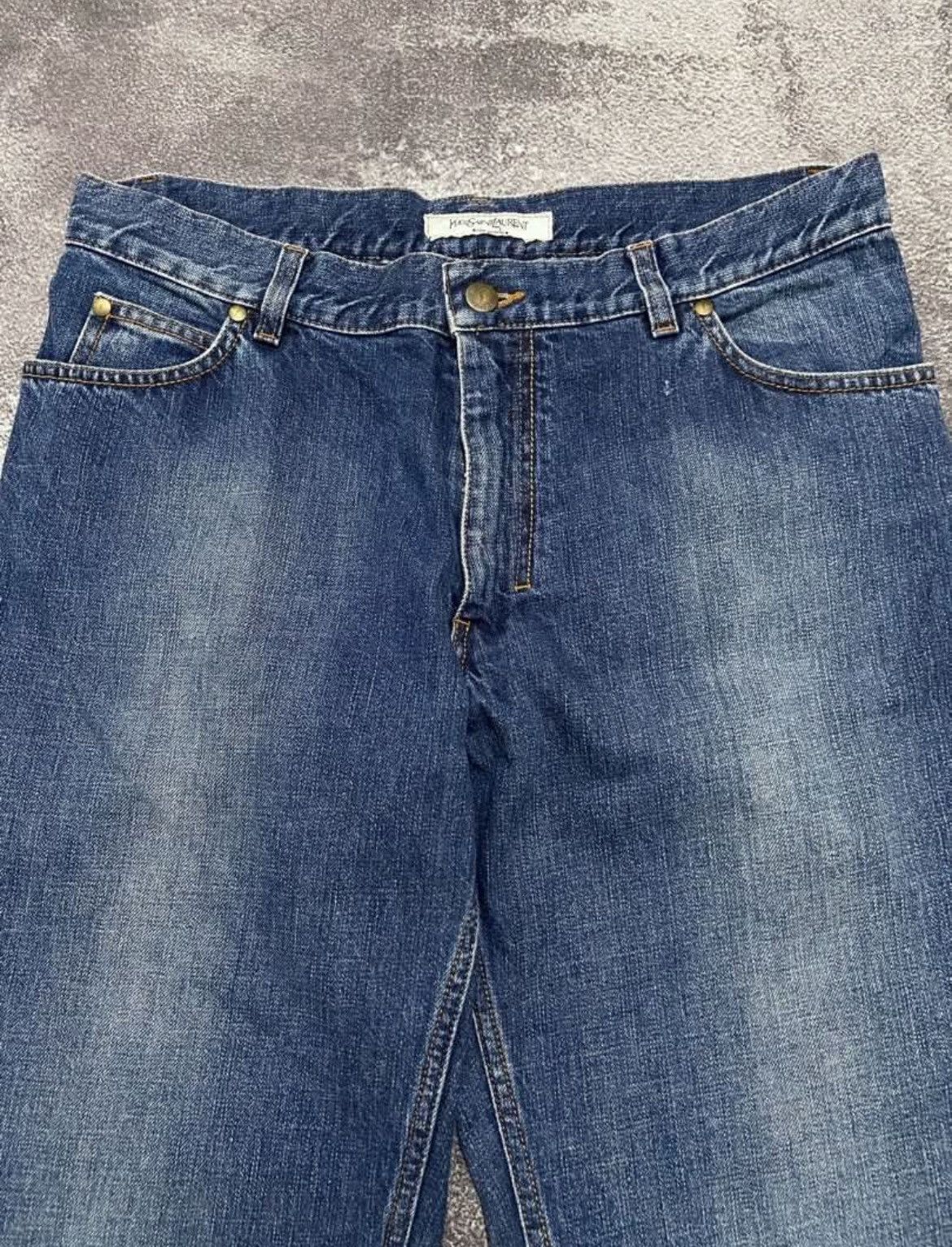 Yves Saint Laurent Vintage Rare Yves Saint Lauren YSL Logo Denim Jeans Pants Size US 32 / EU 48 - 4 Thumbnail