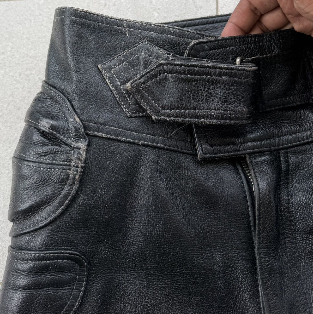 Vintage B’s Leather Motorcycle Pants Padded Biker Archive Leather Size US 30 / EU 46 - 4 Thumbnail