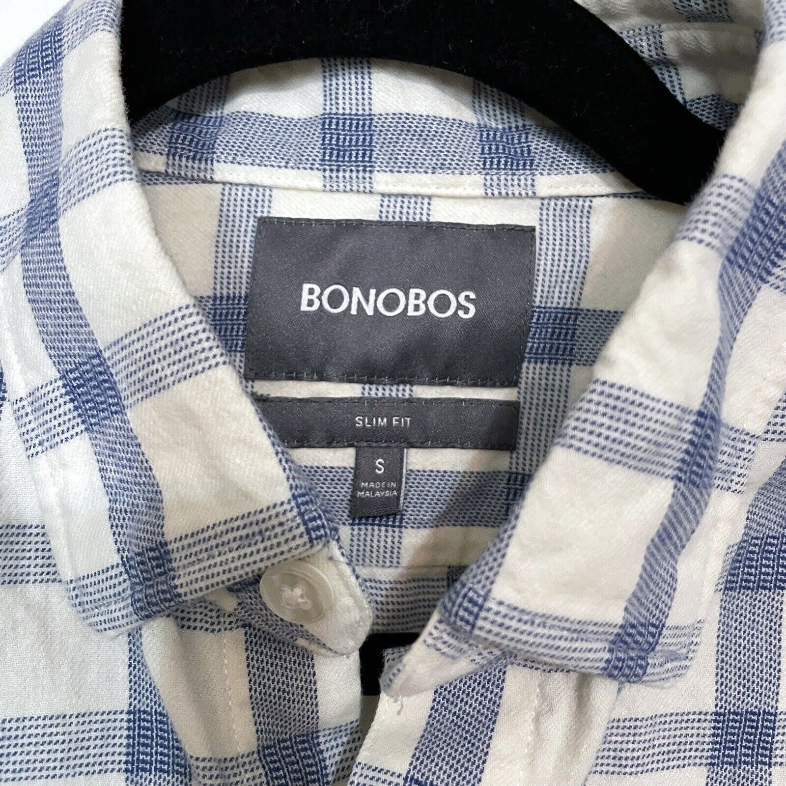 Bonobos Bonobos Shirt Mens Small White Blue Check Flannel Button Up Size US S / EU 44-46 / 1 - 2 Thumbnail