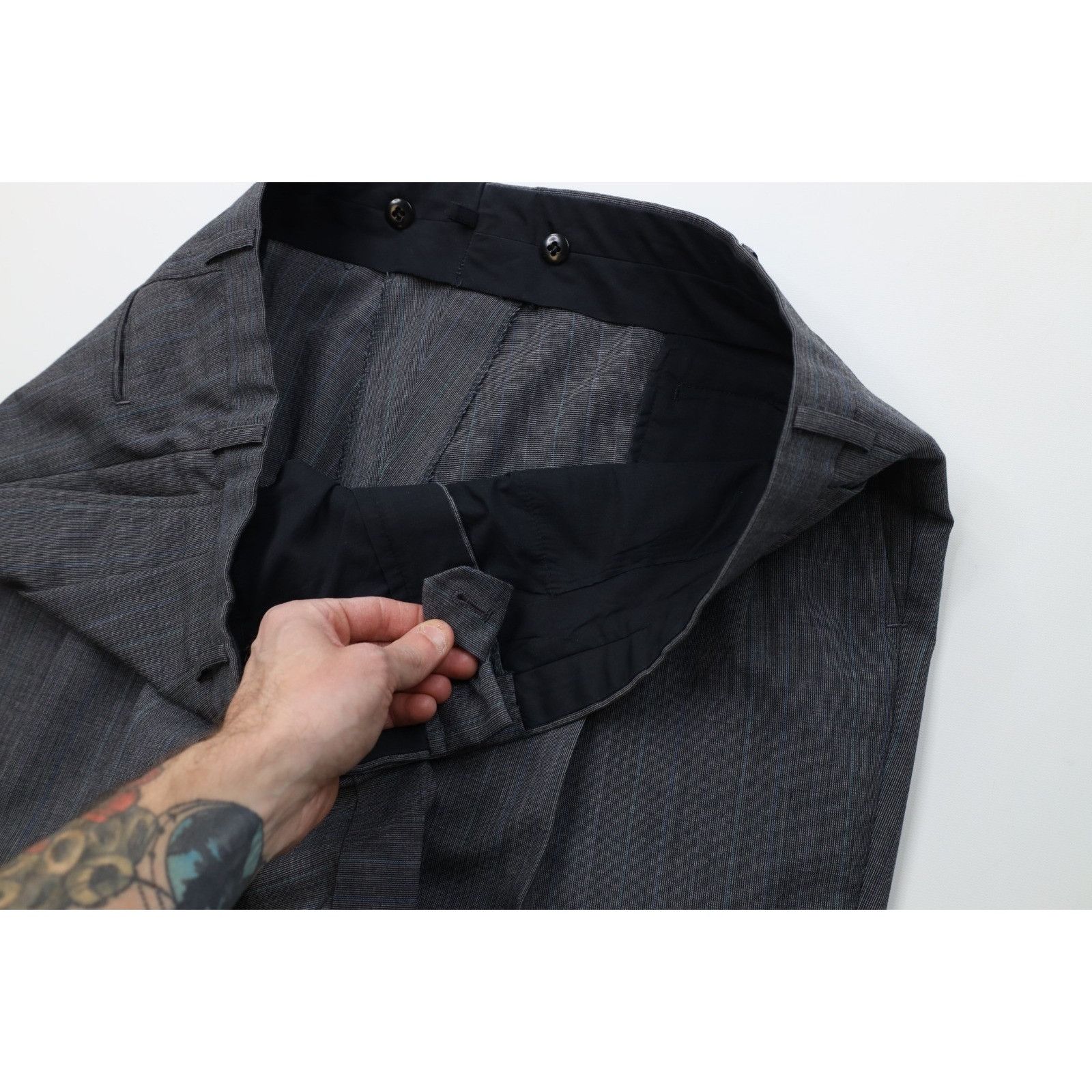 Vintage Vintage 90s Streetwear Hand Tailored 2 Piece Suit Wedding Size 48R - 16 Thumbnail