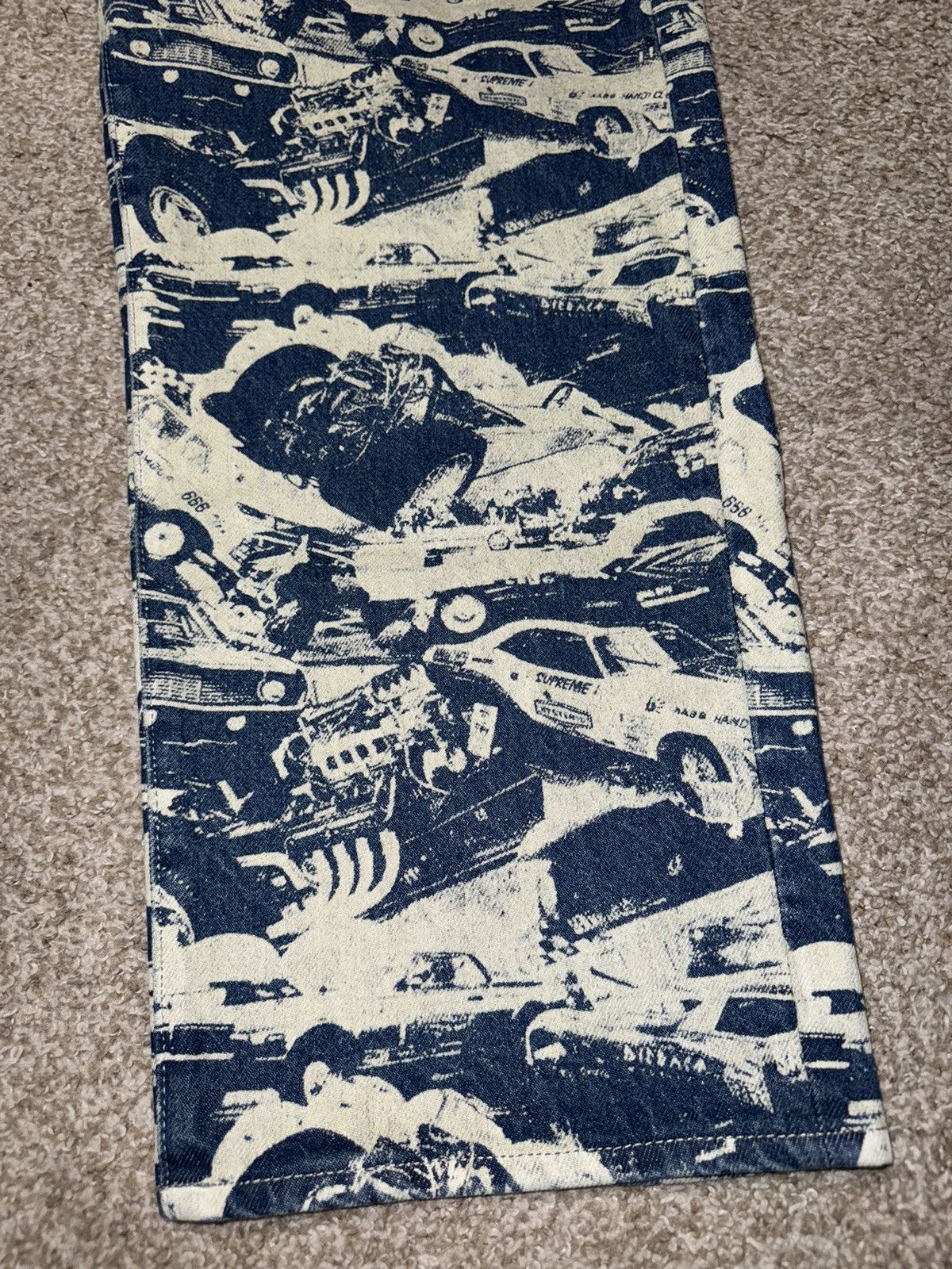 Hysteric Glamour × Supreme Supreme Hysteric Glamour Cars Baggy Denim Jeans  | Grailed