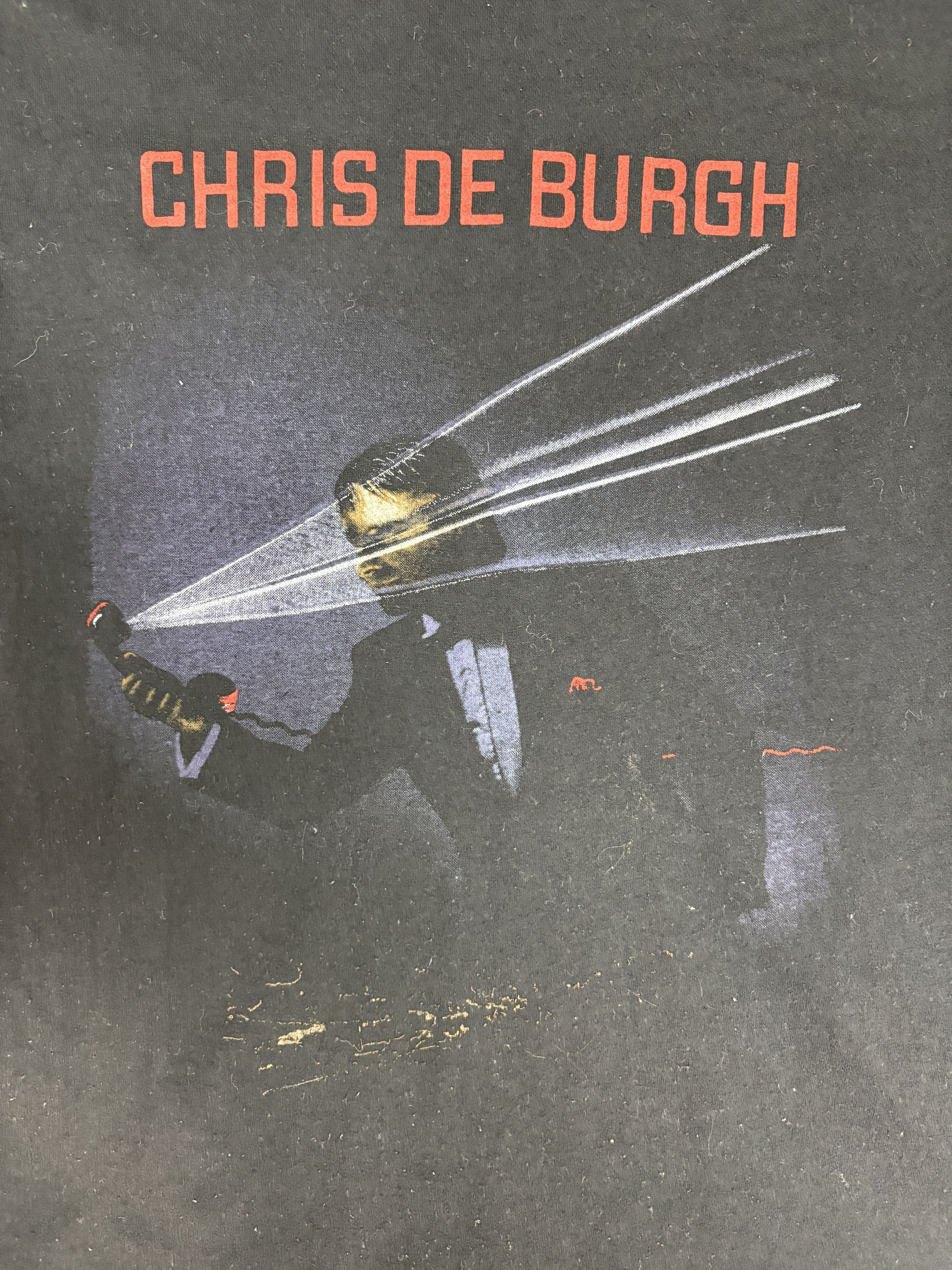 Vintage Chris De Burgh Man On The Line Tour 1984 Vintage Black Tee Size US L / EU 52-54 / 3 - 2 Thumbnail