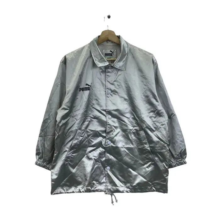 Puma Vtg 90’ PUMA JASPO JAPAN Stock Logo Grey Jacket Windbreaker Size US L / EU 52-54 / 3 - 3 Thumbnail