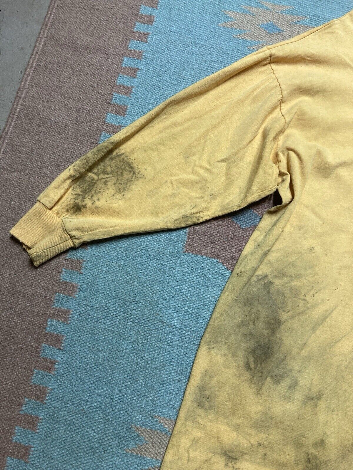 Vintage VTG 60s t shirt mock neck cotton soft distressed stained XL Size US XL / EU 56 / 4 - 6 Thumbnail