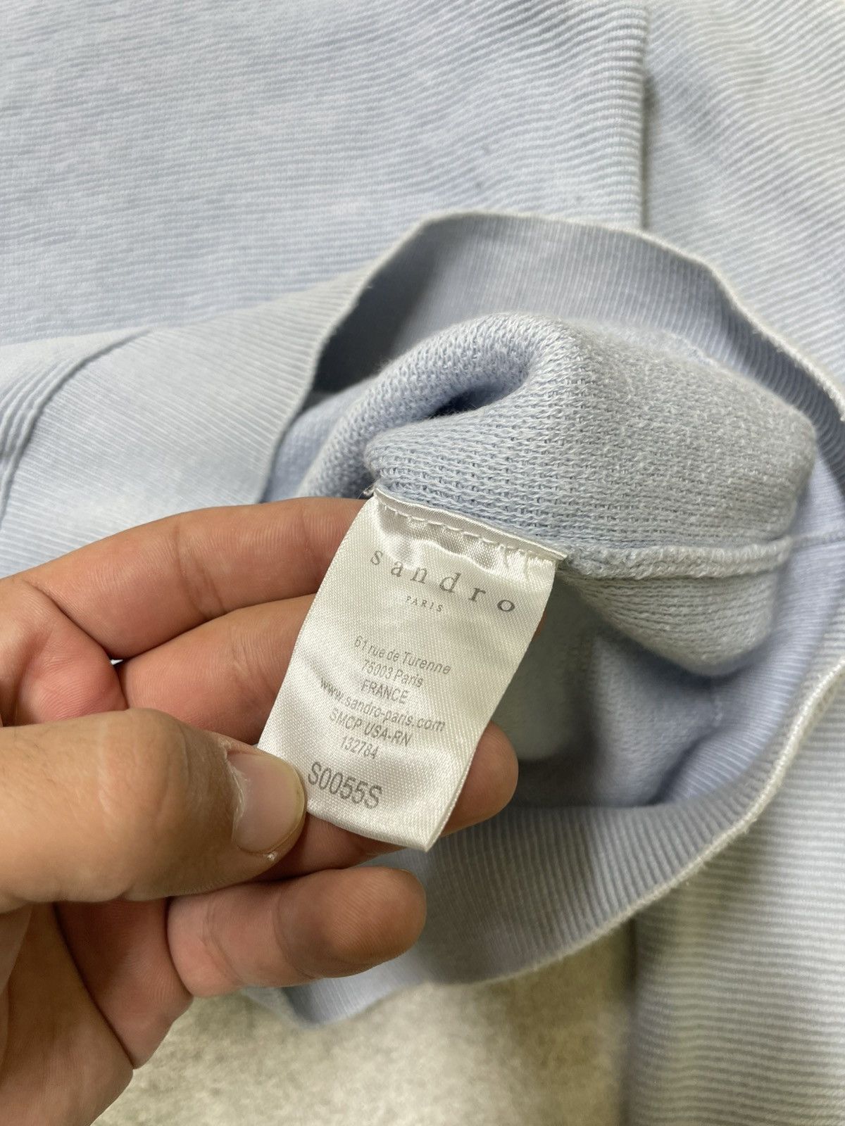 Designer × Sandro Sandro Paris Knit Sweater – Soft Turquoise Essential Size US M / EU 48-50 / 2 - 6 Thumbnail