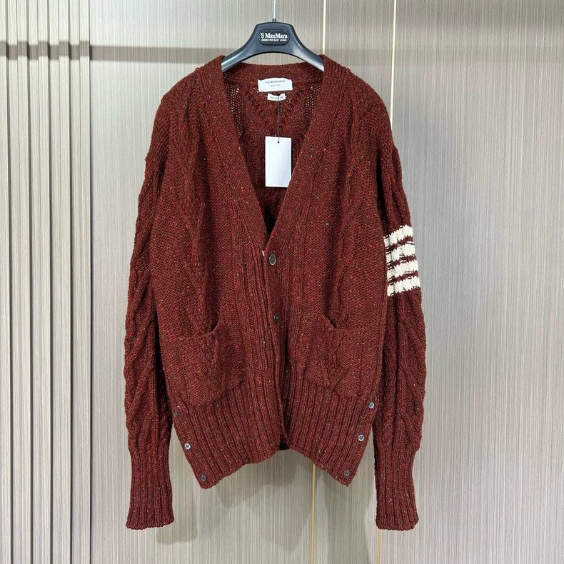 Thom Browne Thom Browne size3 Rough knit striped sweater Size US L / EU 52-54 / 3 - 1 Thumbnail