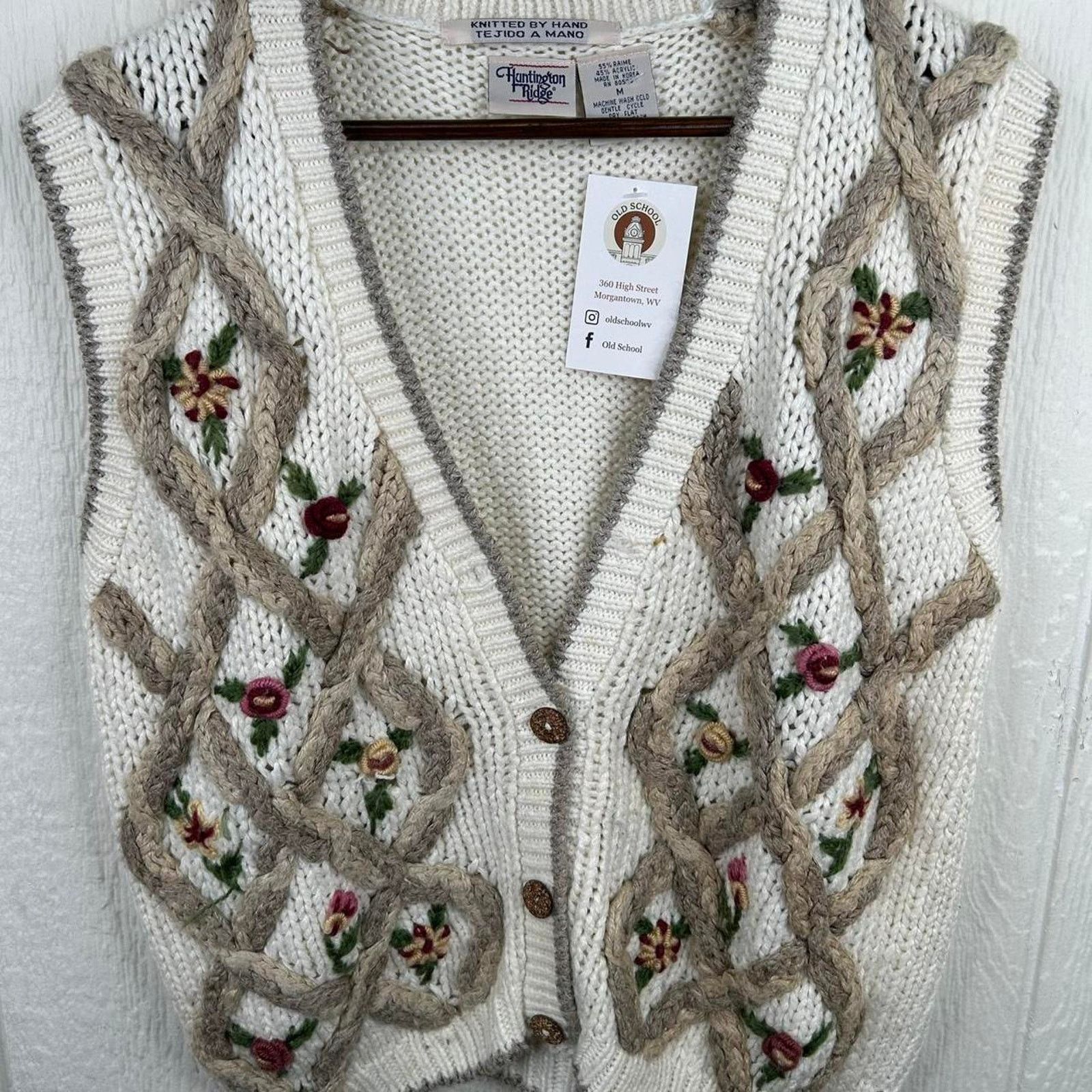Other Vintage 90’s Hand-Made Rose Flowers Sweater Vest Size Medium Size M / US 6-8 / IT 42-44 - 2 Thumbnail