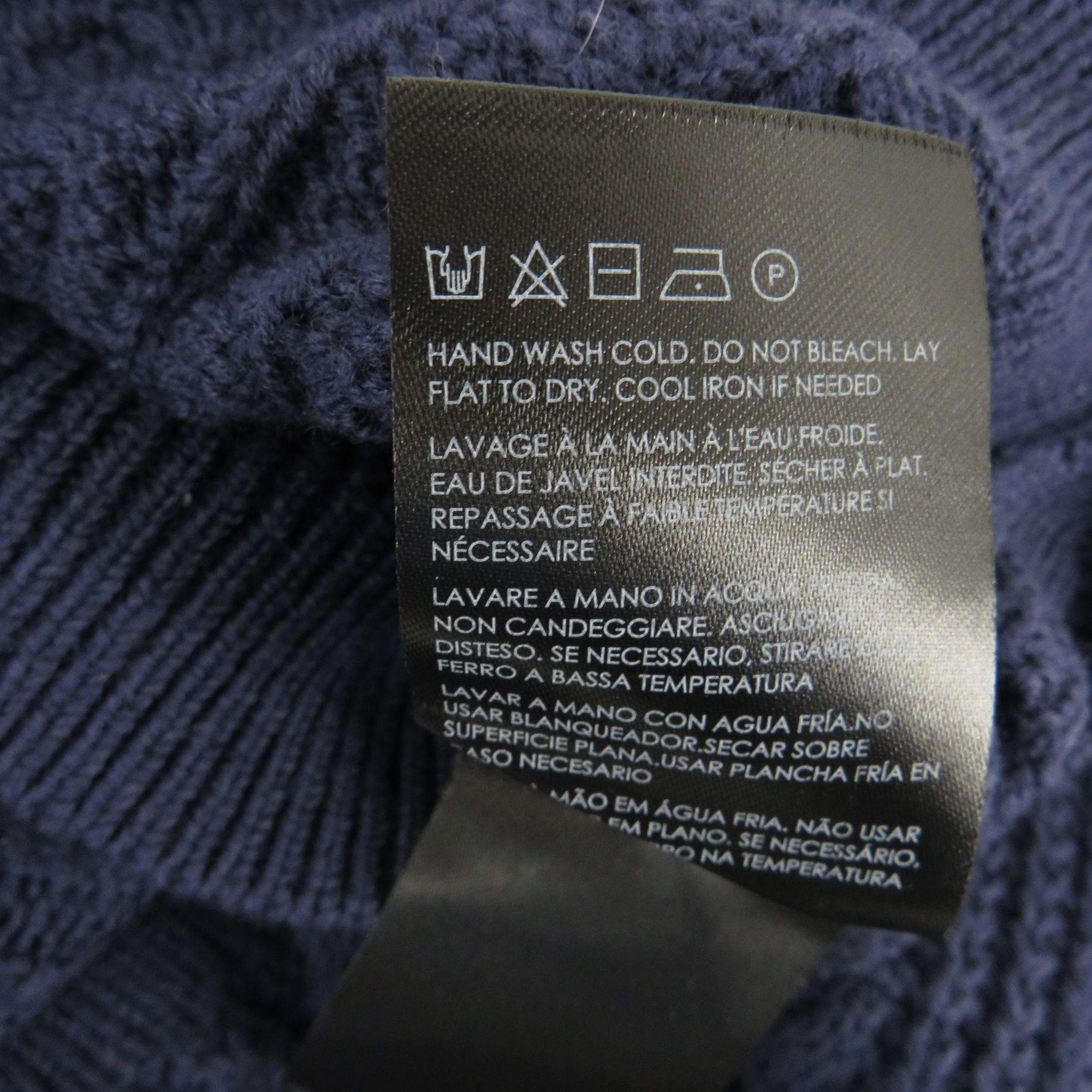 Club Monaco Club Monaco Women's Cropped Cable Knit Navy 1/4 Zip Sweater Size M / US 6-8 / IT 42-44 - 7 Thumbnail