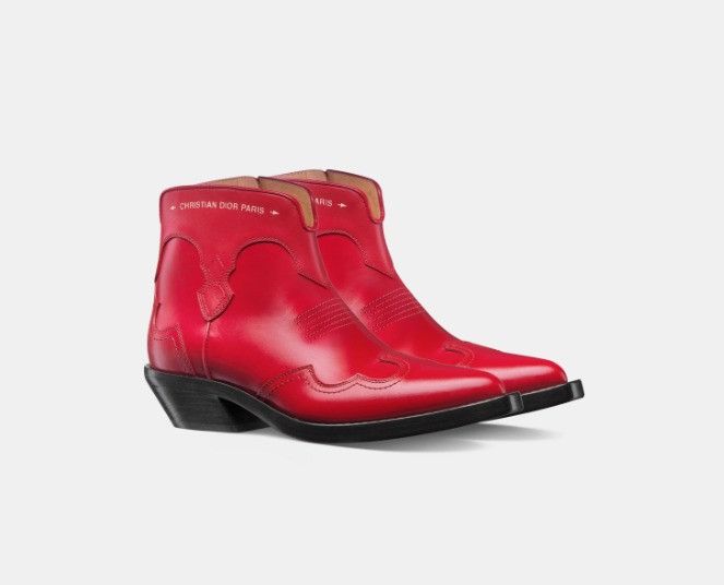 Dior o1w1db11125 KCI964 West Heeled Ankle Boots in Red Size US 9 / IT 39 - 2 Thumbnail