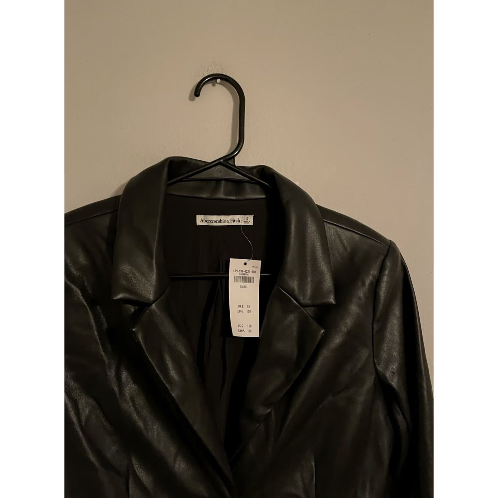 Abercrombie & Fitch Abercrombie & Fitch Black Faux Leather Trench Dress Jacket - Women's Small - New - JACKET, Women, S, Black Size S / US 4 / IT 40 - 2 Thumbnail
