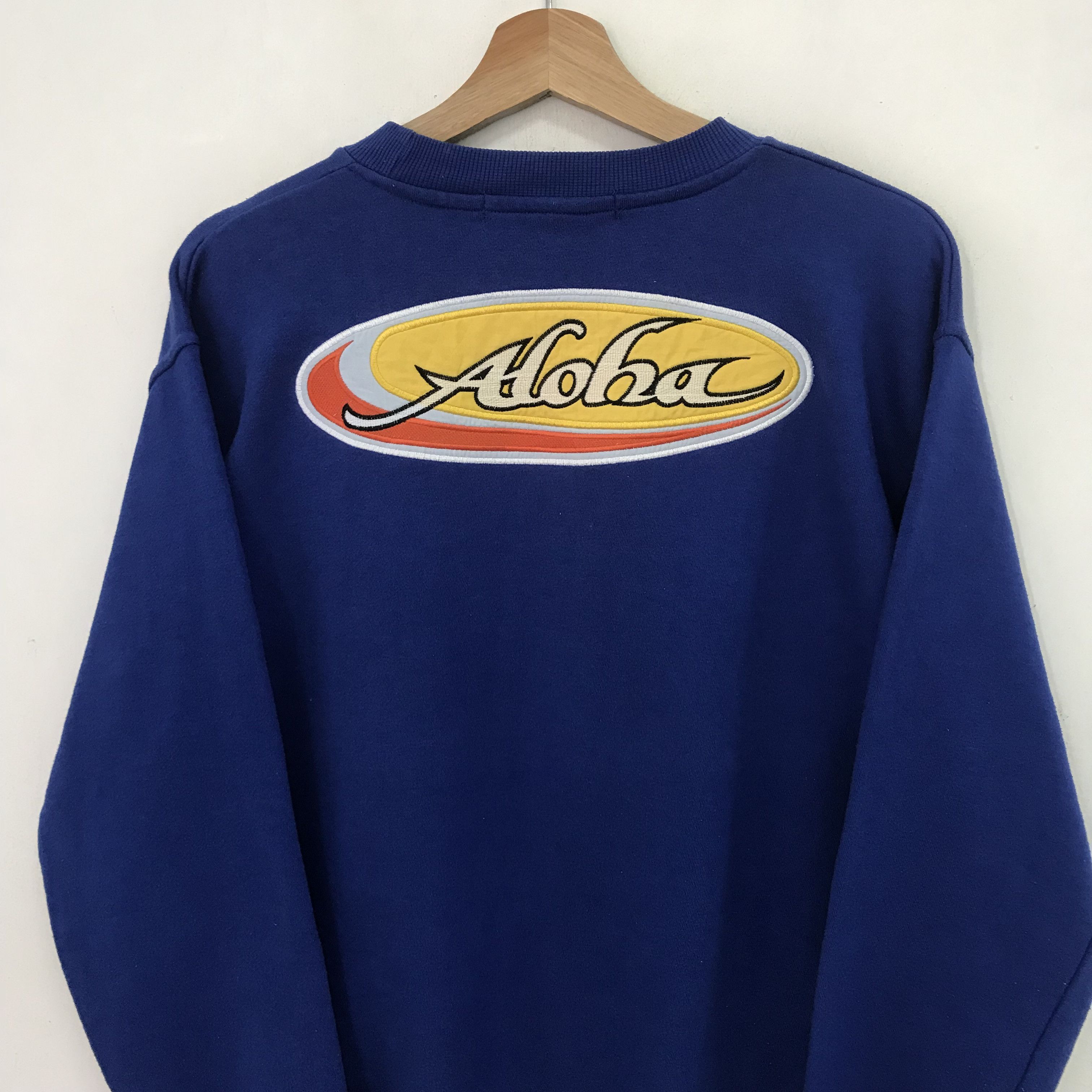 Vintage Vintage 90's Aloha Blue Sweatshirt Medium - 631 Size US M / EU 48-50 / 2 - 7 Thumbnail
