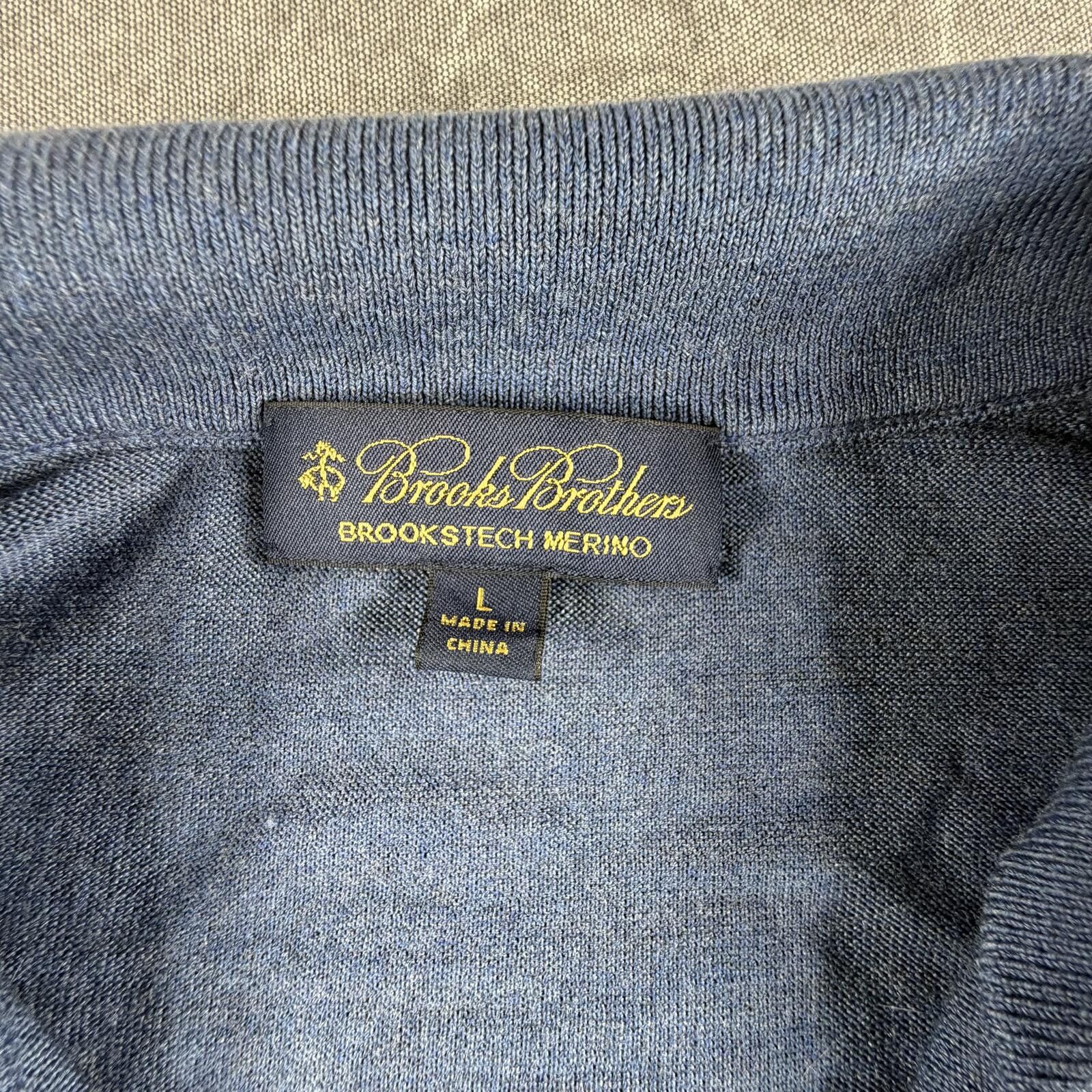 Brooks Brothers Brooks Brothers Sweater Men's L Blue Merino Brookstech Size US L / EU 52-54 / 3 - 2 Thumbnail