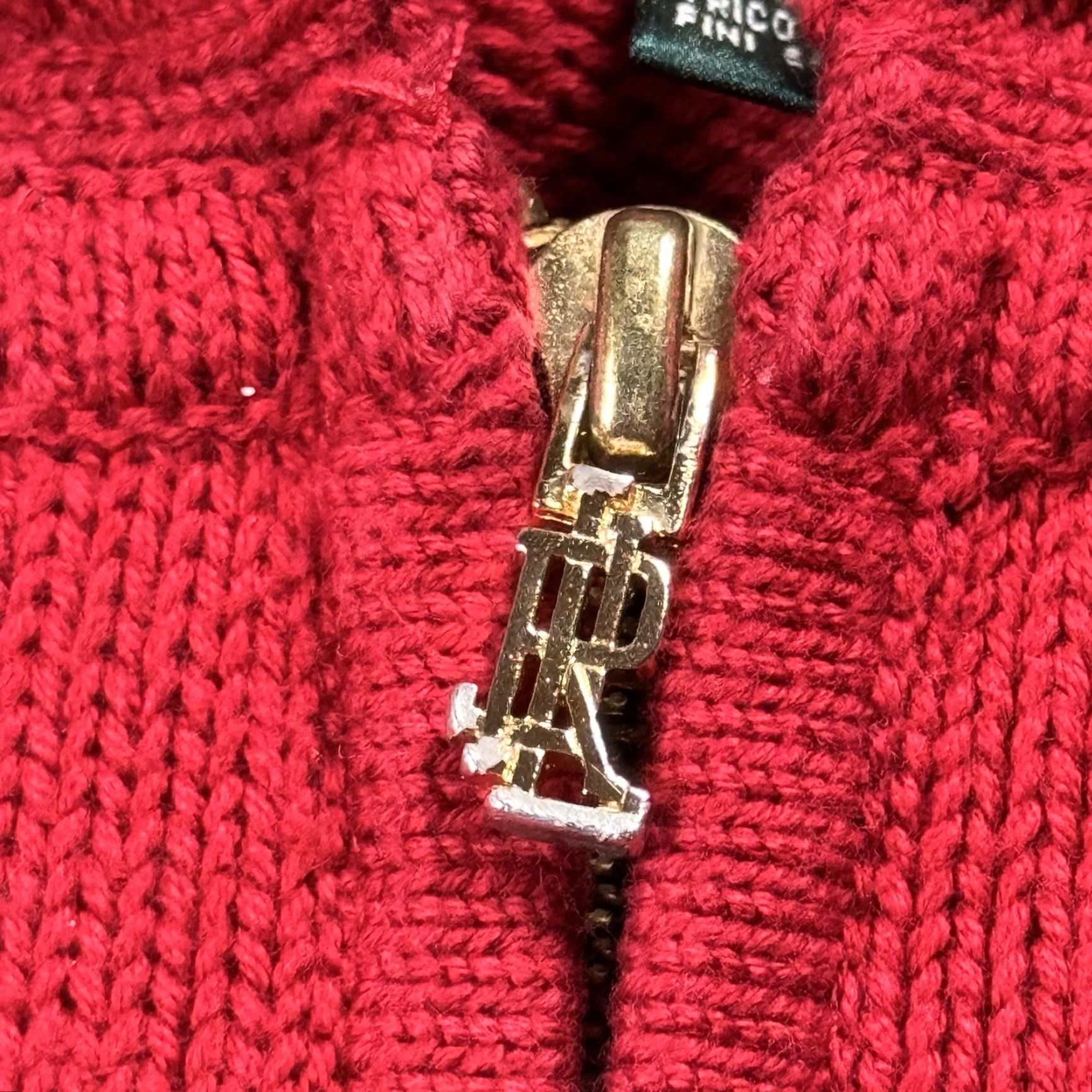 Ralph Lauren VINTAGE Lauren Ralph Lauren Crest Full-Zip Knit Hoodie Sweater Unisex XL Red 90s Vintage Theme Knit/Cotton Heavyweight Mens/Womens Size US XL / EU 56 / 4 - 5 Thumbnail