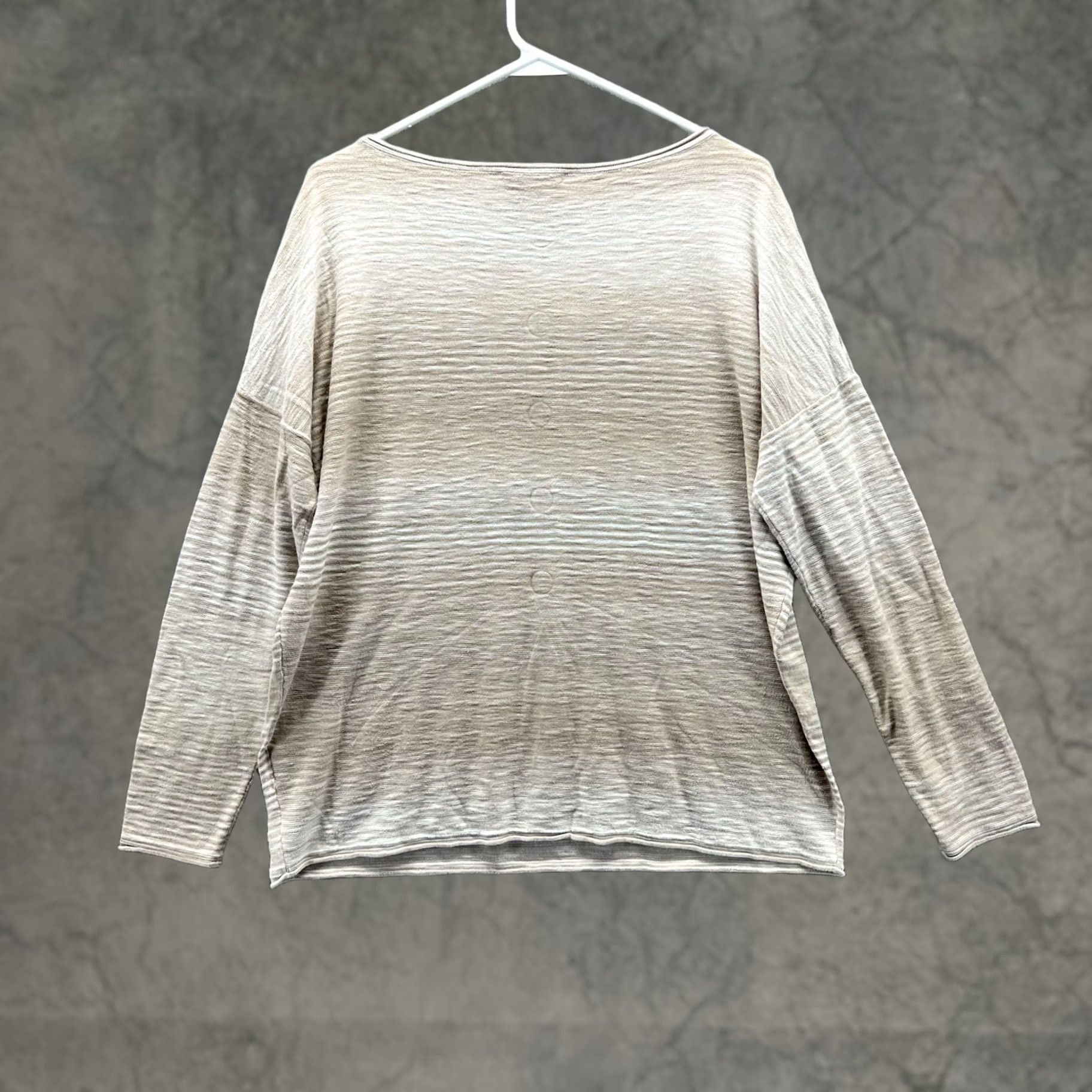 Vince VINCE Shirt Womens M Beige Striped Jersey Long Sleeve Relaxed Top Size M / US 6-8 / IT 42-44 - 1 Thumbnail