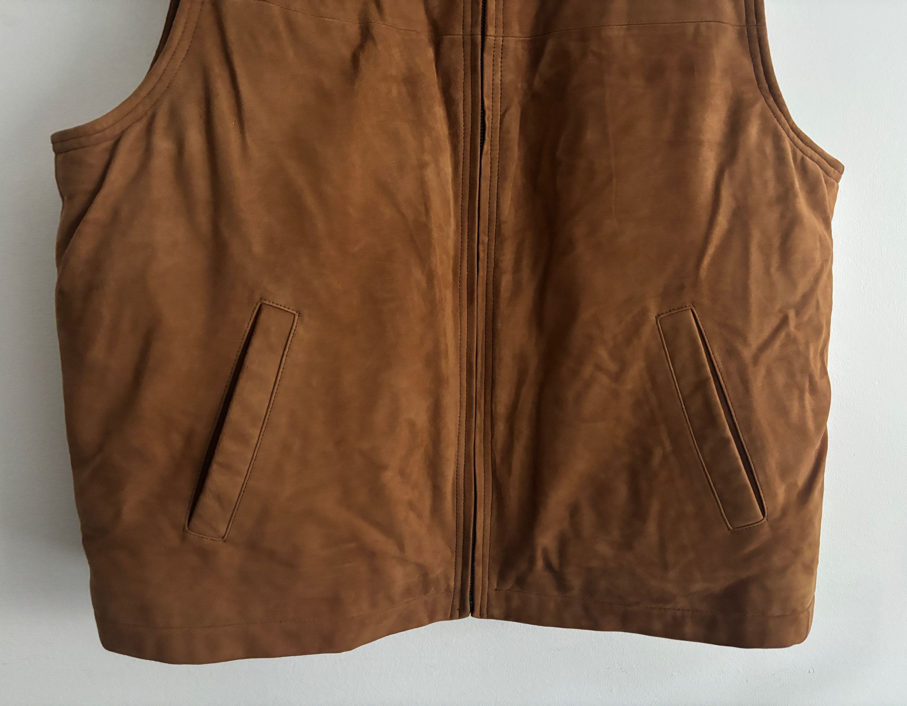 Brooks Brothers $495 Zippered Tan/ Brown Suede Leather Down Vest - Large Size US L / EU 52-54 / 3 - 5 Thumbnail