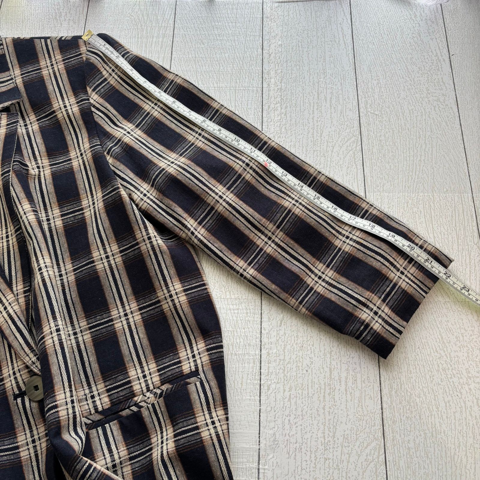 Other Vintage Requirements Plaid Linen Blend Jacket Size 16 Size XXL / US 16-18 / IT 52-54 - 4 Thumbnail