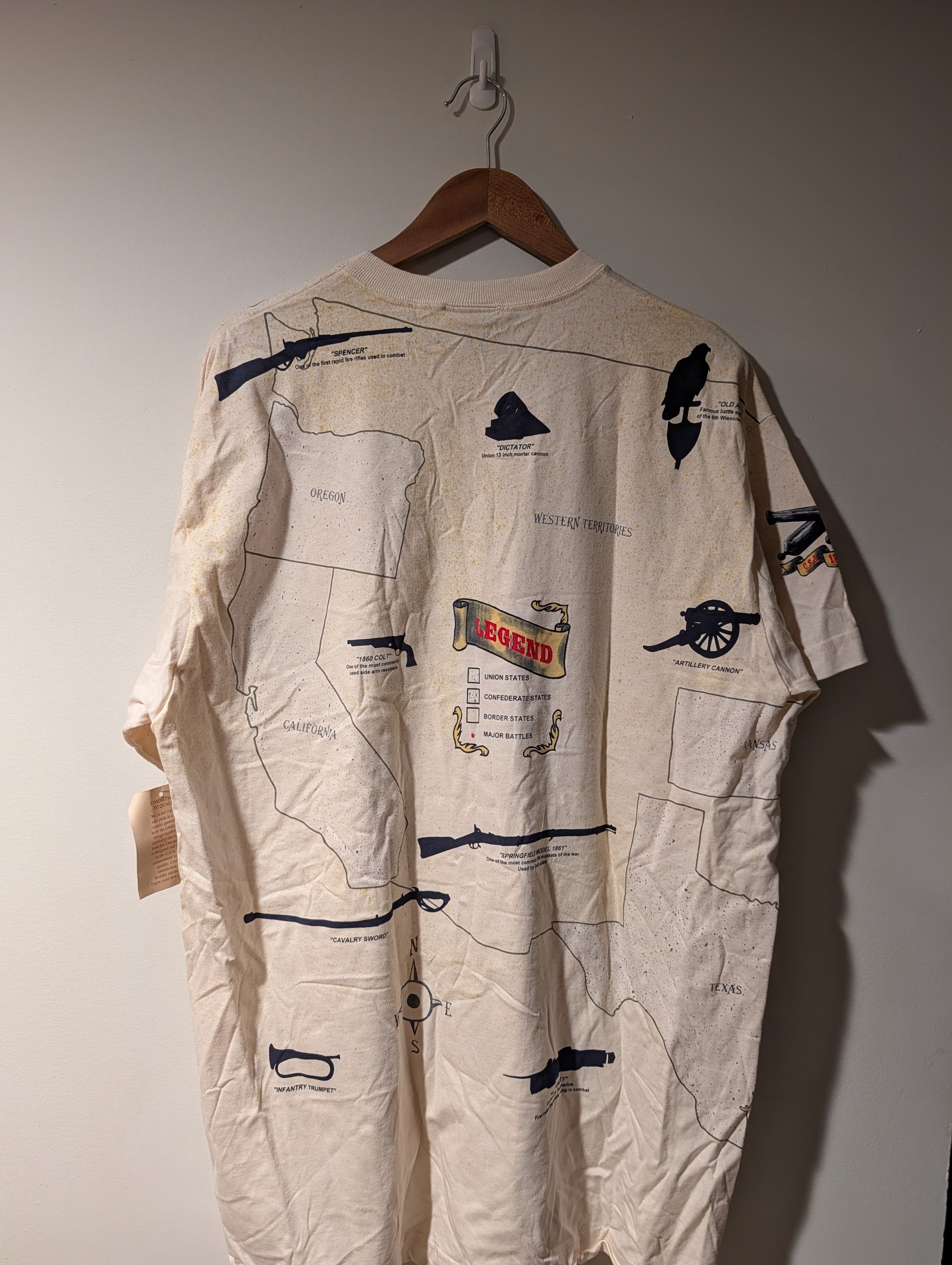 Arts & Science Vintage 90s Civil War Art Unlimited Sportswear T-Shirt Size US XL / EU 56 / 4 - 7 Thumbnail