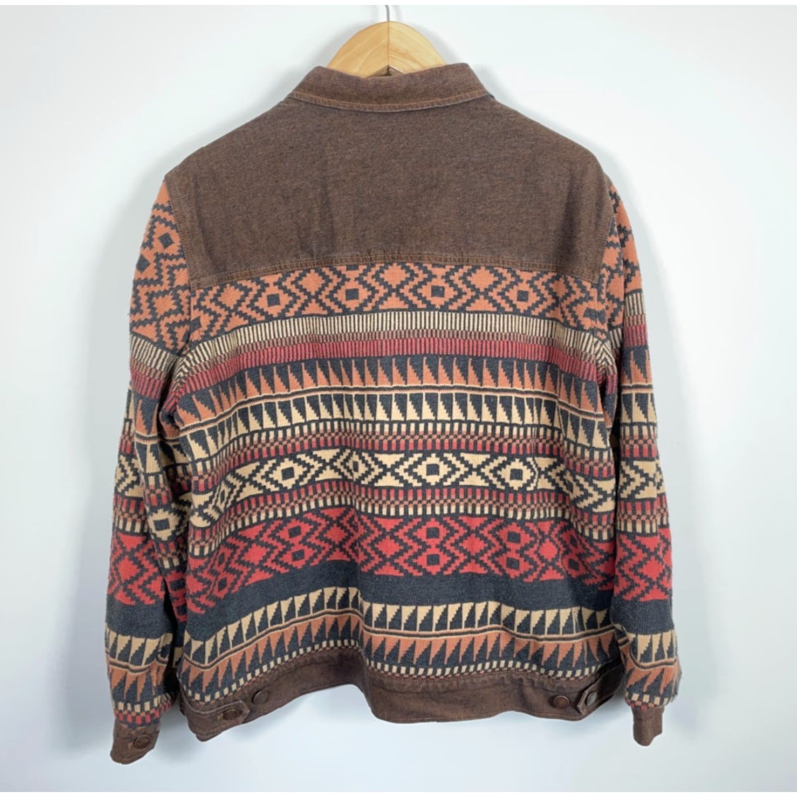 Vintage VINTAGE Natural Reflections Knit Jacket Womens 1X Geometric Tribal Bass Pro Shop Aztec Brown Knit Pattern Southwestern Tribal Jacket Womens 1X Mens? Size XL / US 12-14 / IT 48-50 - 2 Thumbnail
