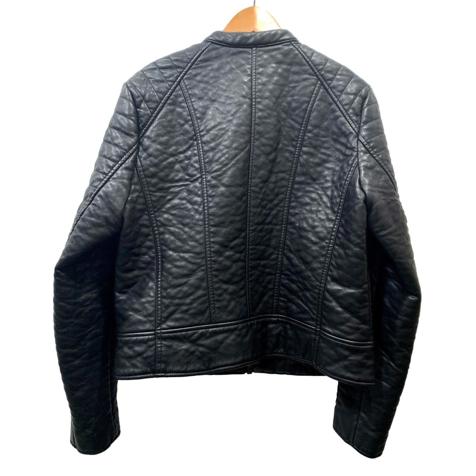 Andrew Marc Vegan Faux Leather Cafe Racer Motorcycle Biker Jacket Size L / US 10 / IT 46 - 7 Thumbnail