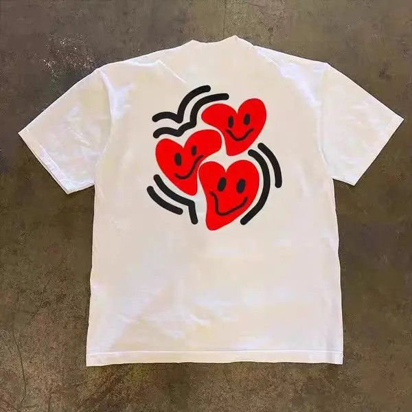 Japanese Brand Kawa Heart-shaped pattern casual all-match cotton tee Size US L / EU 52-54 / 3 - 7 Thumbnail
