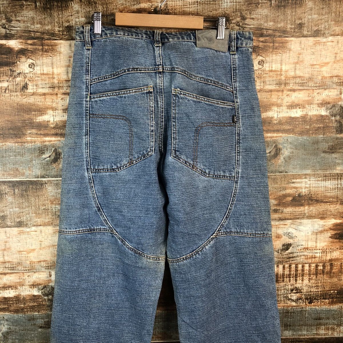 Ringspun DL Ring Spun double knee Blue vintage Denim Pants #C136 Size US 31 - 14 Thumbnail