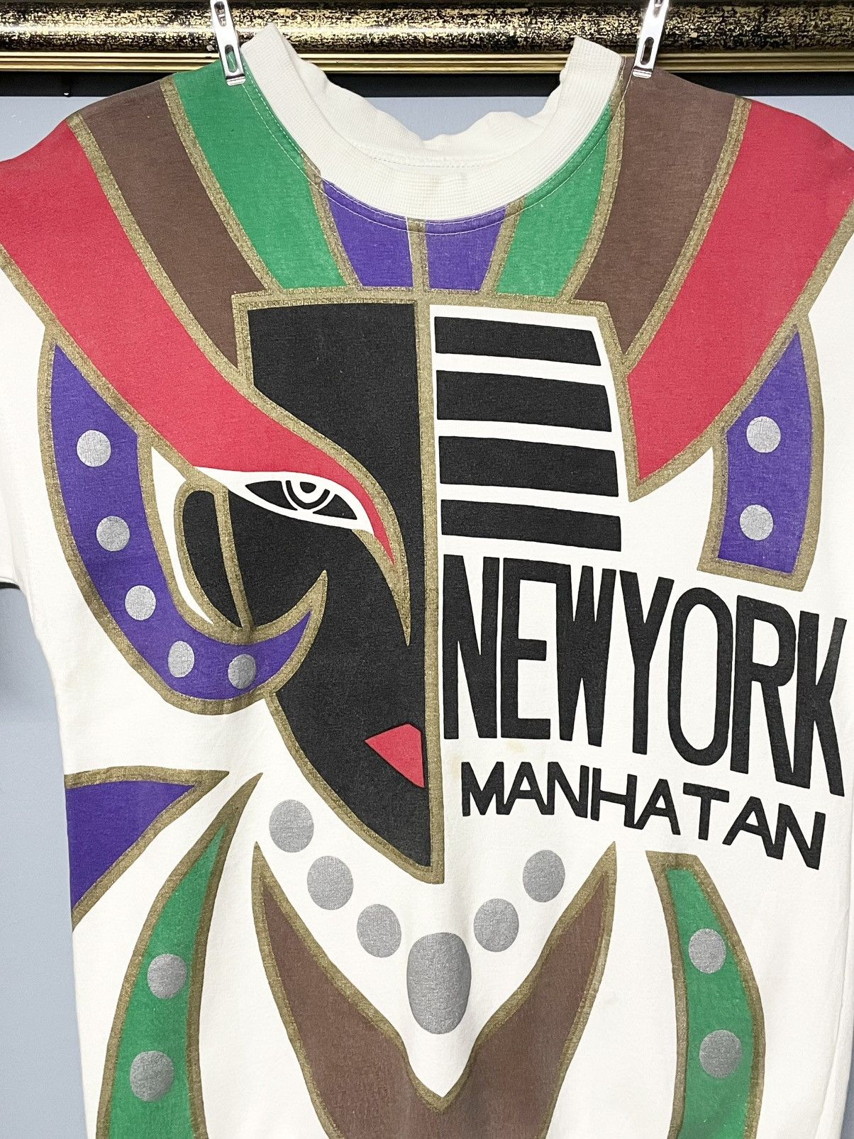 Japanese Brand Vintage 1990s Japan Designer Art Face Newyork Colour Block Size US S / EU 44-46 / 1 - 3 Thumbnail