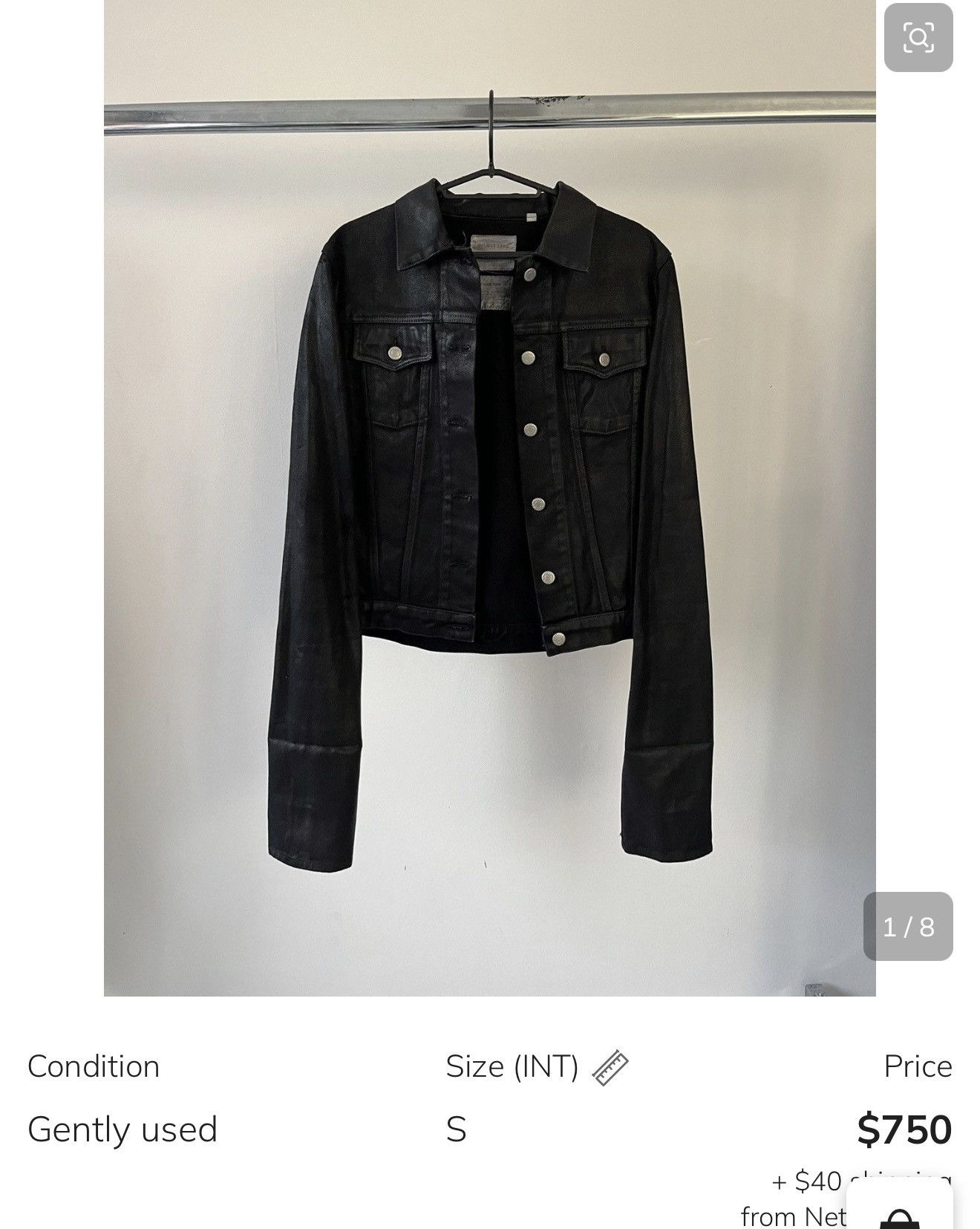Helmut Lang Vintage 1999 Helmut Lang Black Denim Jacket Sz 42 Waxed Worn Size US XS / EU 42 / 0 - 21 Thumbnail