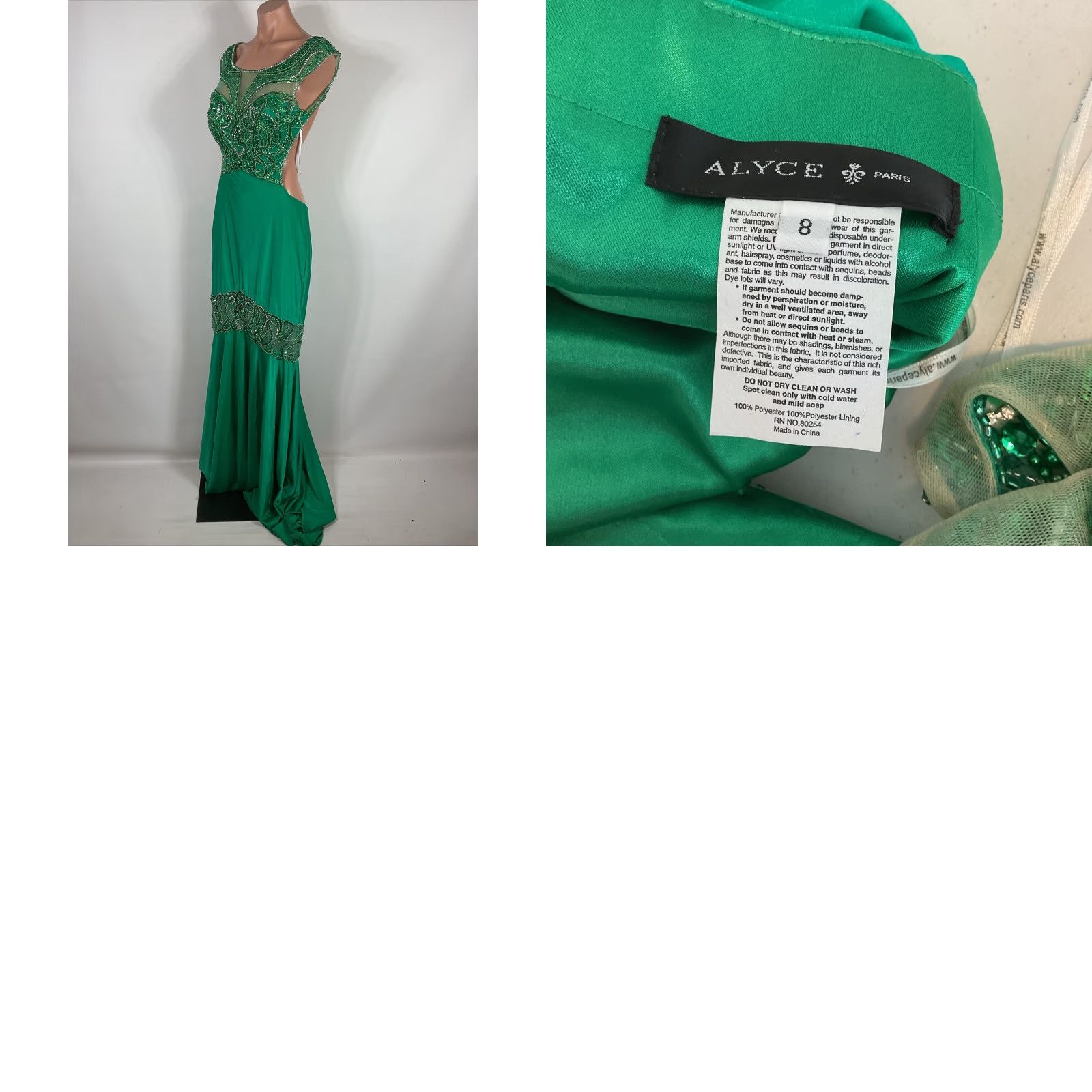 black and sage green dress Vintage Alyce Designs Beaded & Sequin Dress main image 0