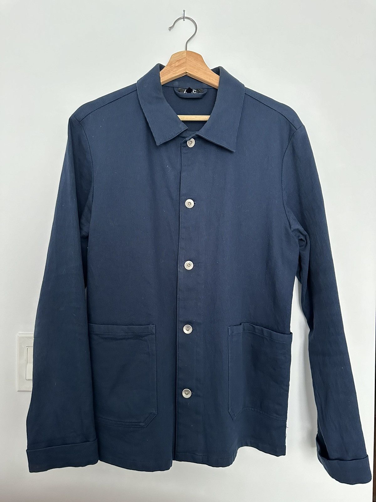 image of A P C Worker Jacket in Blue, Men's (Size Small)