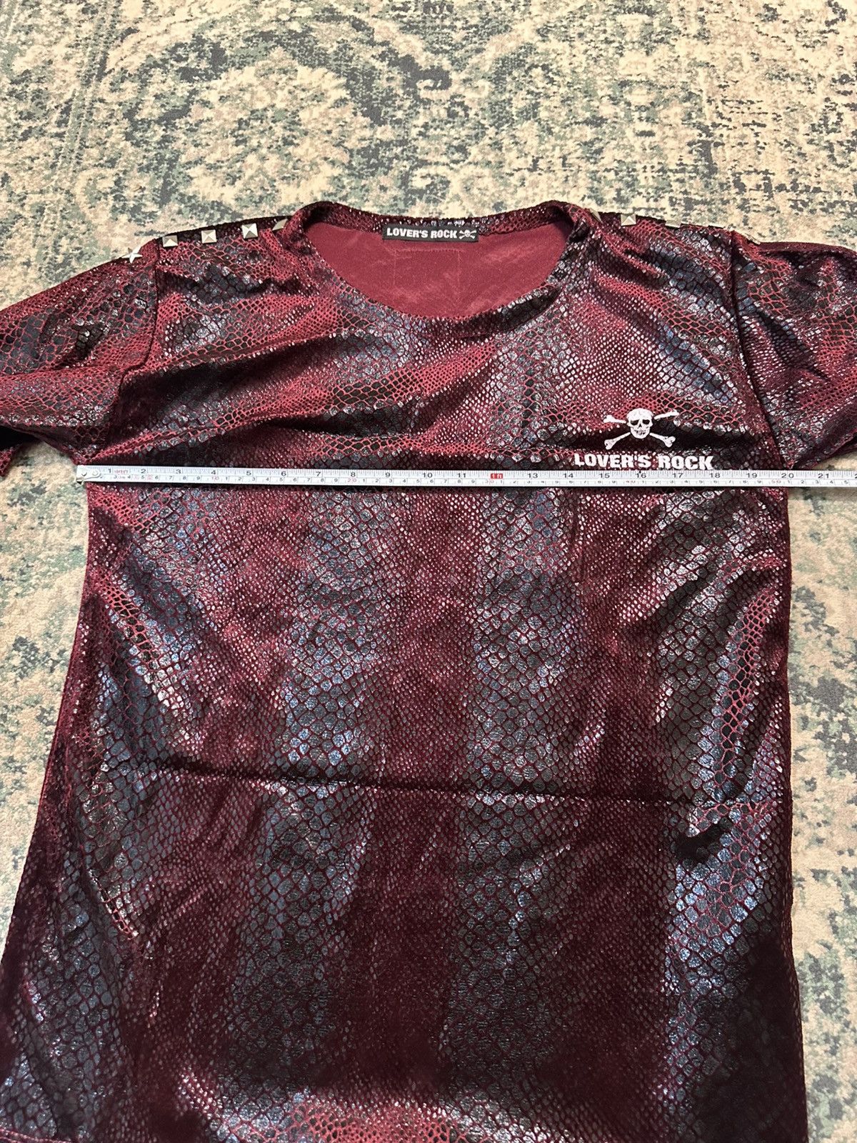 Beauty Beast 1990 - Super Lovers Japan Red Blood Snakeskin Studded Mesh T Size US M / EU 48-50 / 2 - 12 Thumbnail