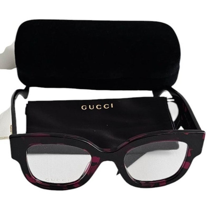 Gucci Gucci GG1423O cat-eye eyeglasses in a fuchsia havana color Size ONE SIZE - 1 Thumbnail