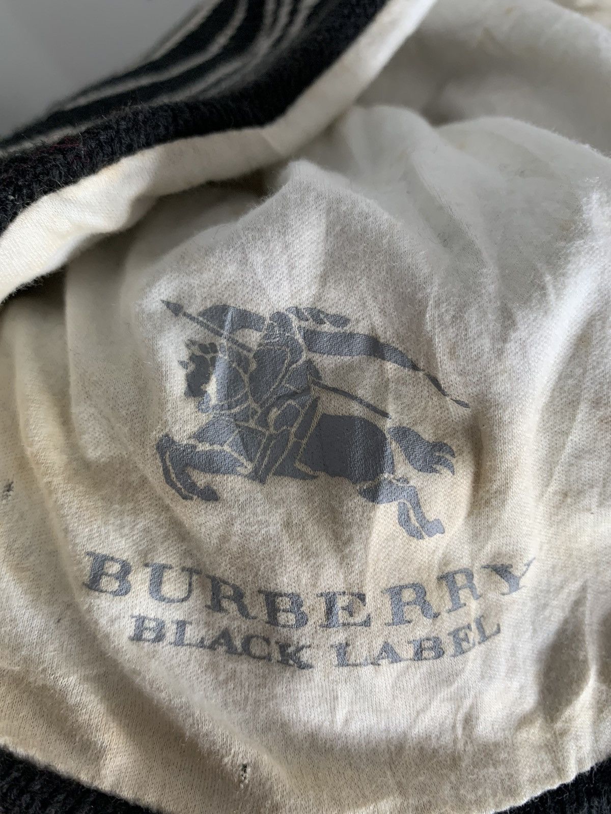 Burberry Burberrys Black Label Stripe Black And White Beanie Hats Size ONE SIZE - 8 Thumbnail