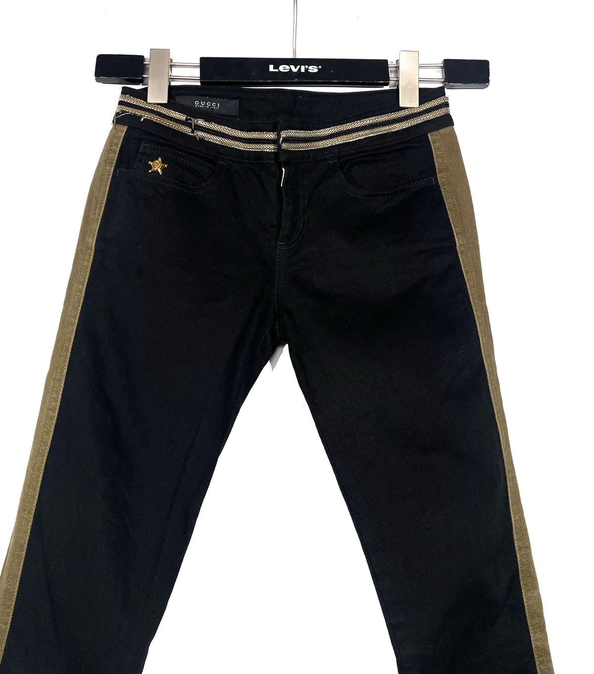 Gucci Gucci Women Black Slim Jeans Gold Fitting LAMPO Size 38 Size 26" / US 2 / IT 38 - 2 Thumbnail