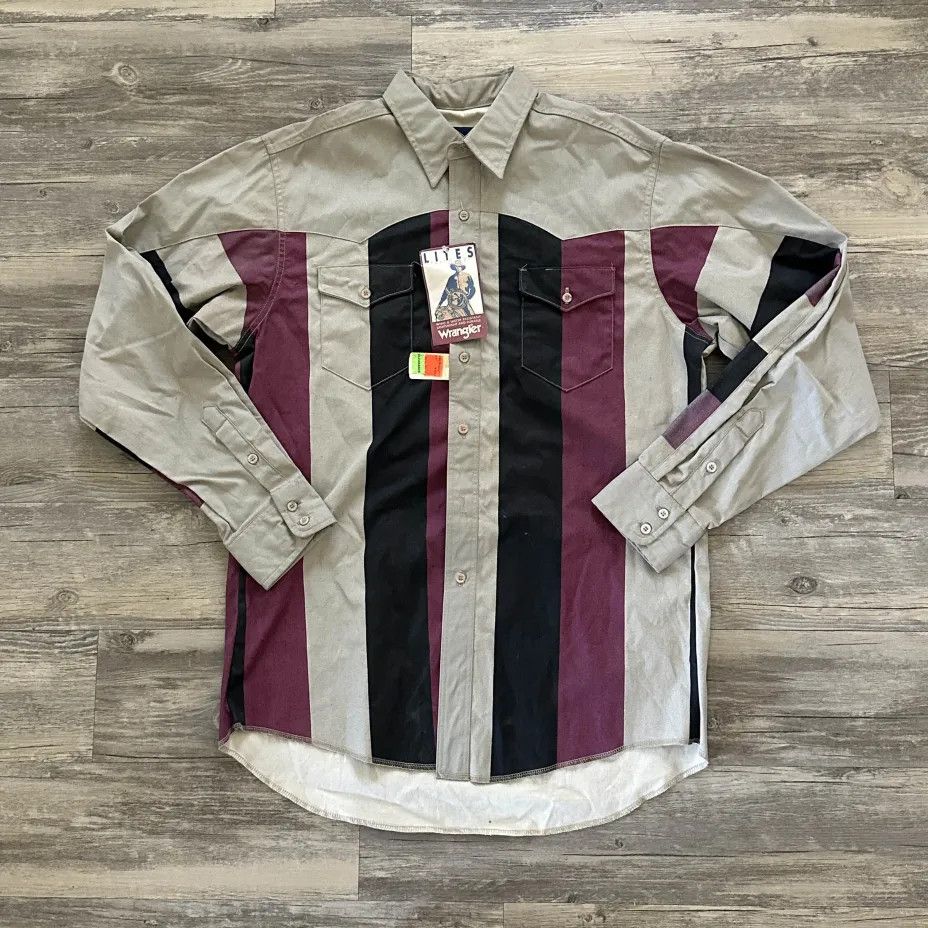 Wrangler Vintage Wrangler Brushpopper Western Striped Shirt Size US L / EU 52-54 / 3 - 1 Thumbnail