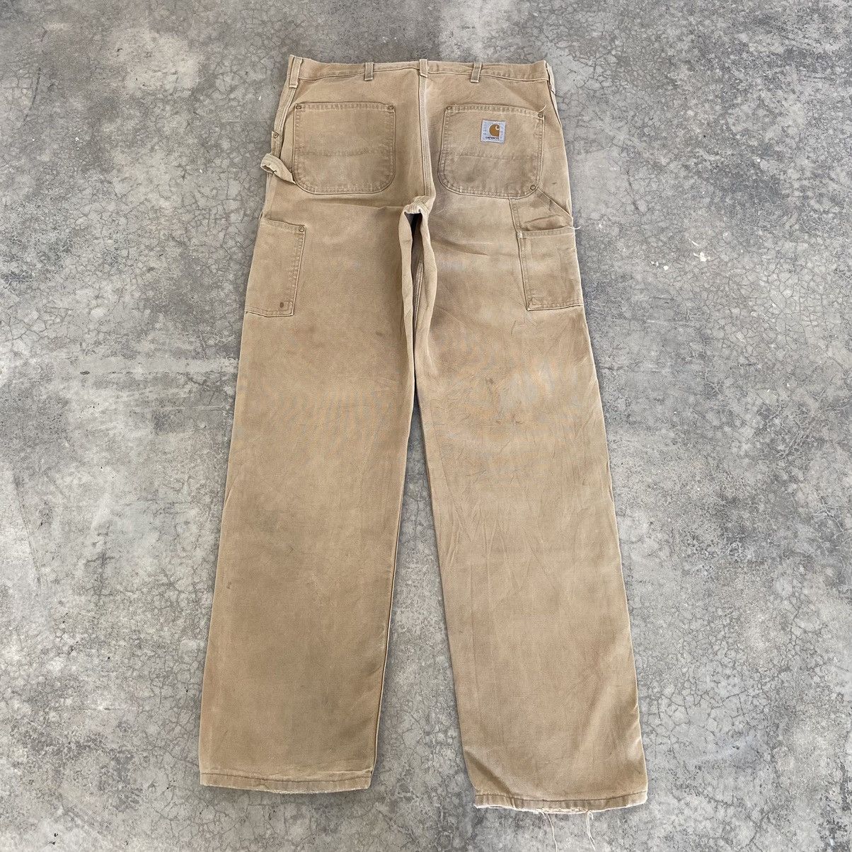 Carhartt VTG Carhartt Double Knee Faded Tan Dirty Carpenter Pants Size US 36 / EU 52 - 13 Thumbnail