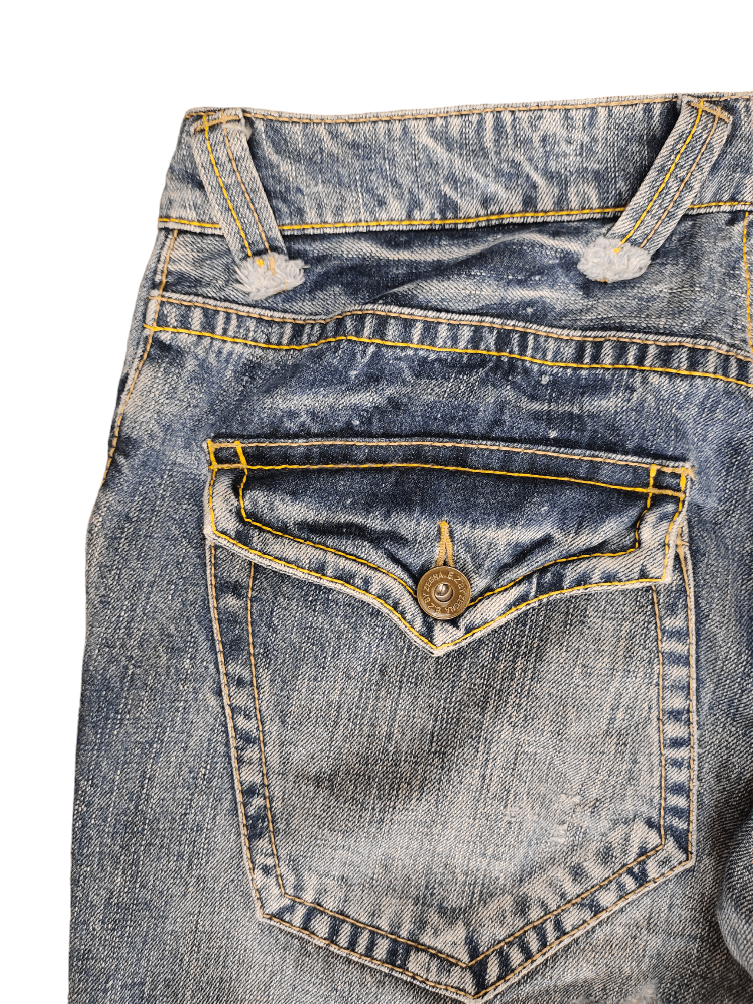 Ermenegildo Zegna EZ By Zegna Distressed Denim Jeans Ermenegildo Zegna Size US 31 - 14 Thumbnail