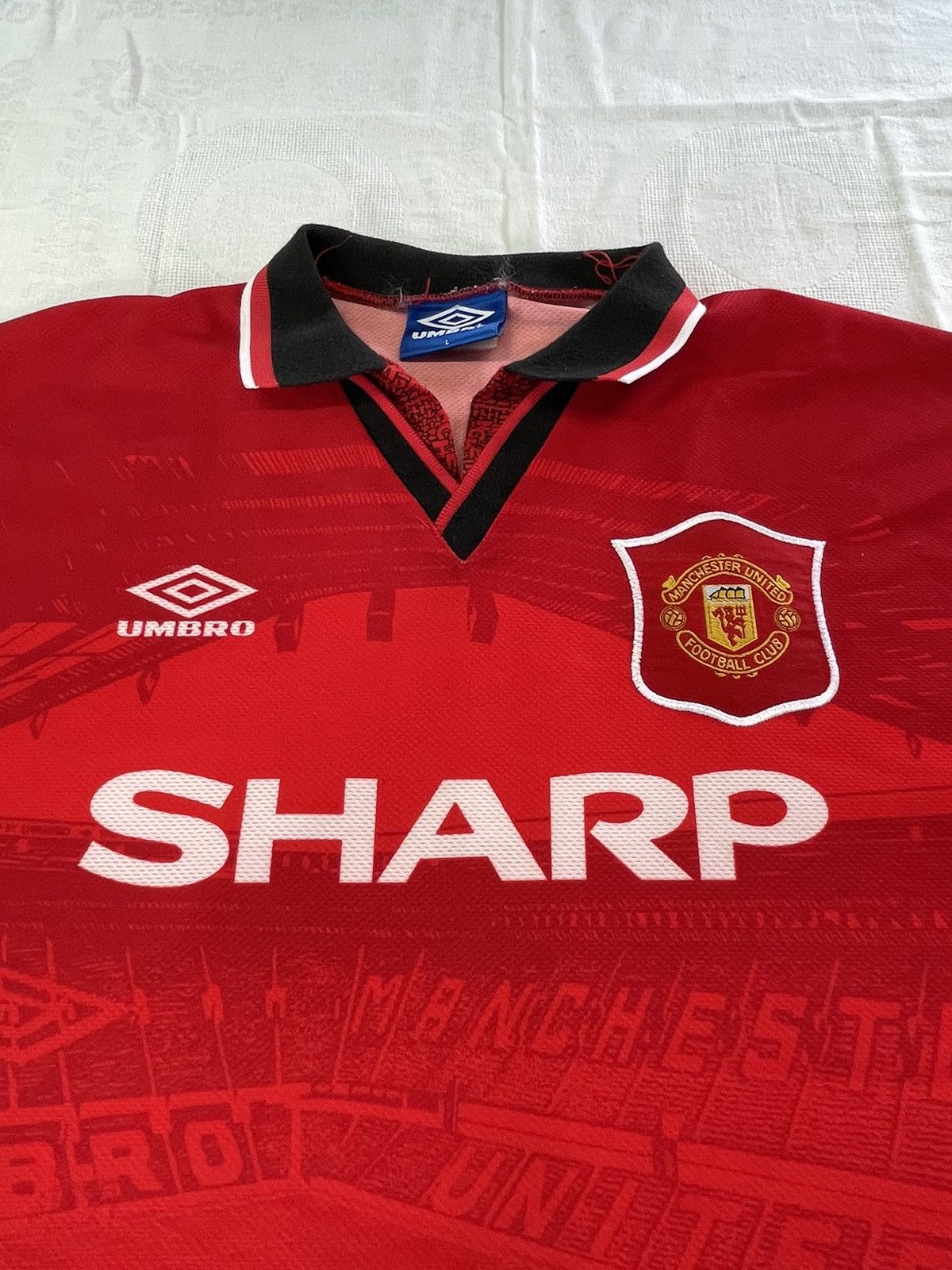 Umbro Vintage Manchester United 1994-1995-1996 Umbro Home Football Size US L / EU 52-54 / 3 - 4 Thumbnail