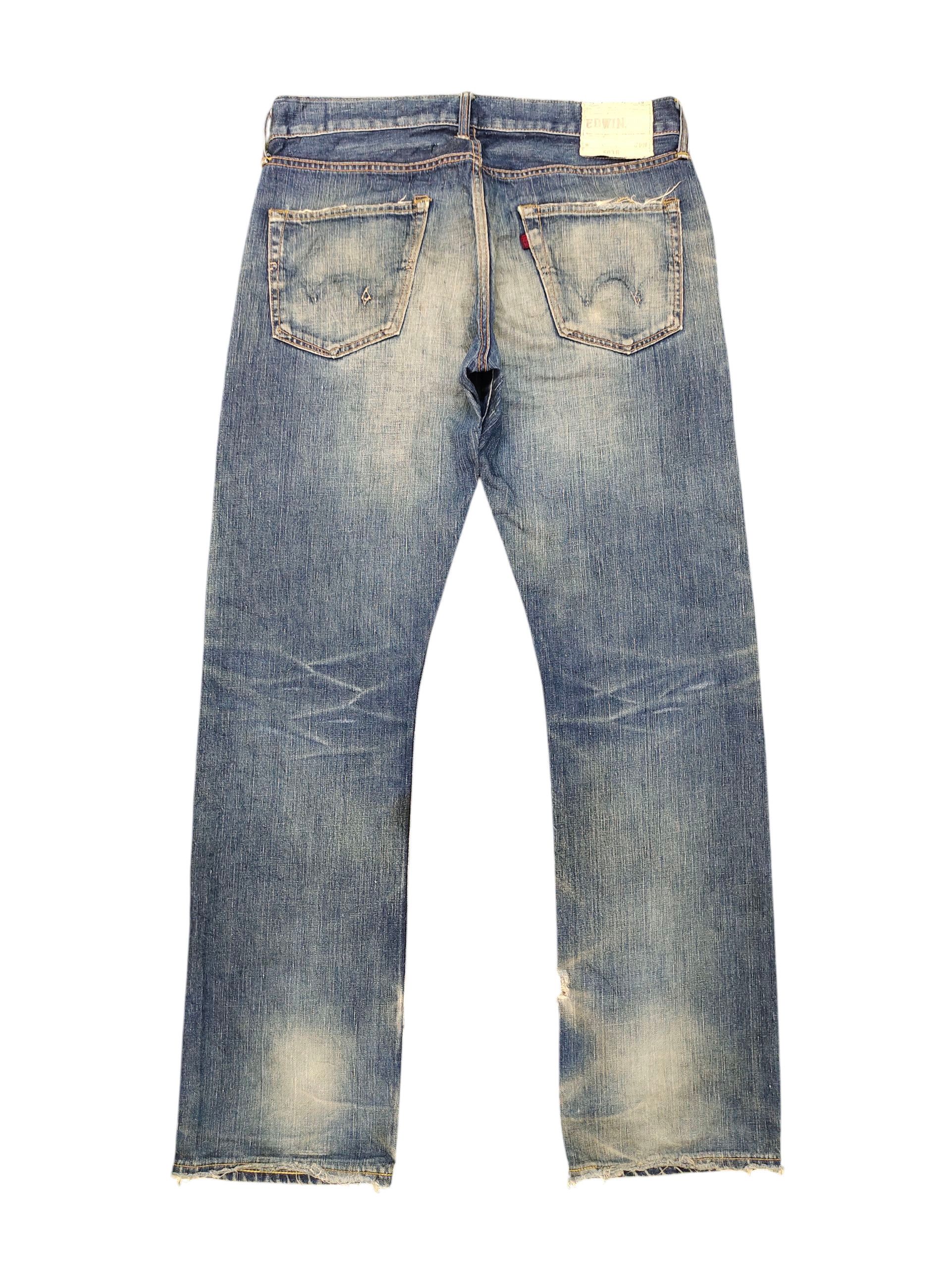 Kapital Vintage 90s Edwin 503R Regular Clawmark Distress Denim Jeans Size US 34 / EU 50 - 8 Thumbnail