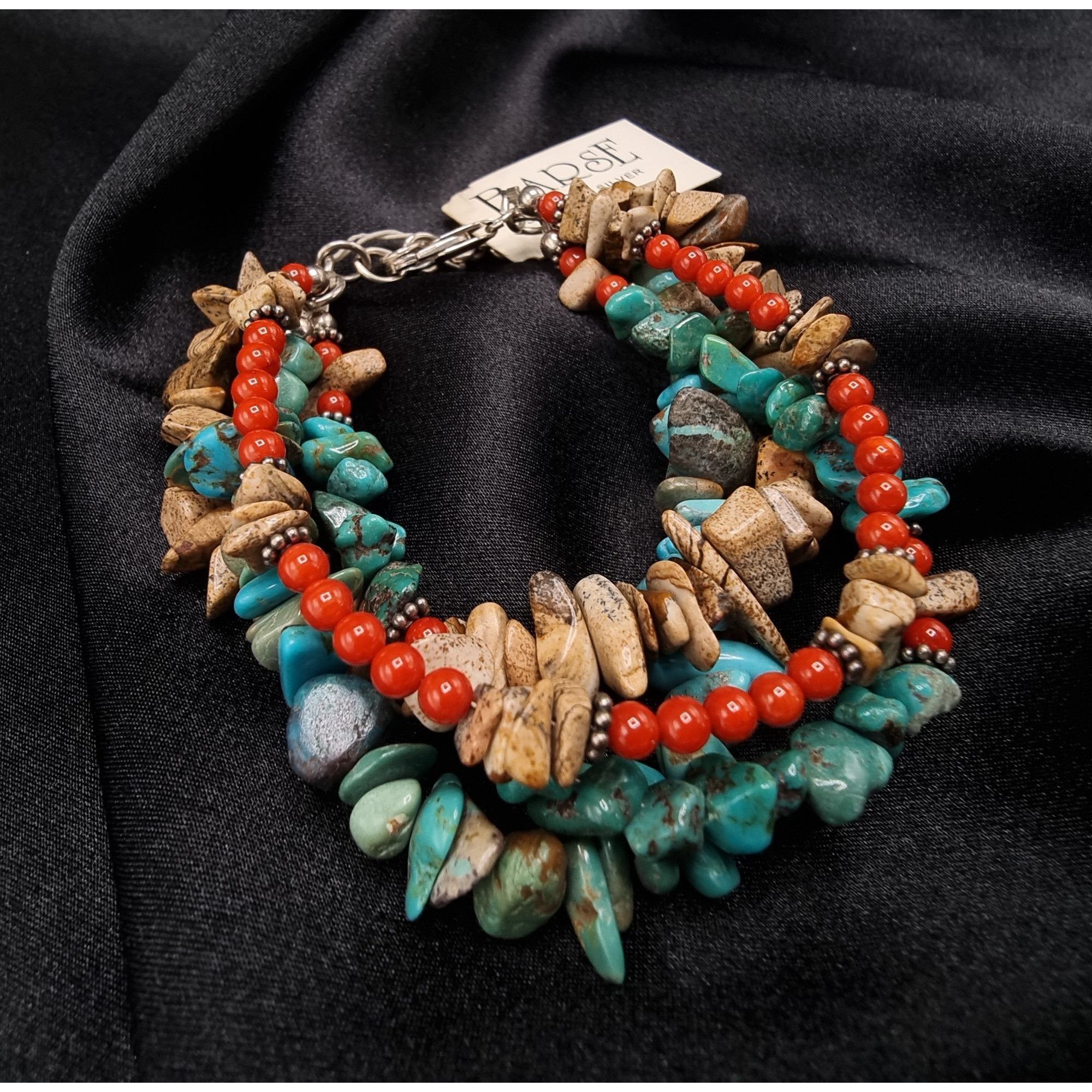 Vintage Barse 925 Sterling Silver Multi-Strand Bracelet With Turquoi Size ONE SIZE - 1 Thumbnail